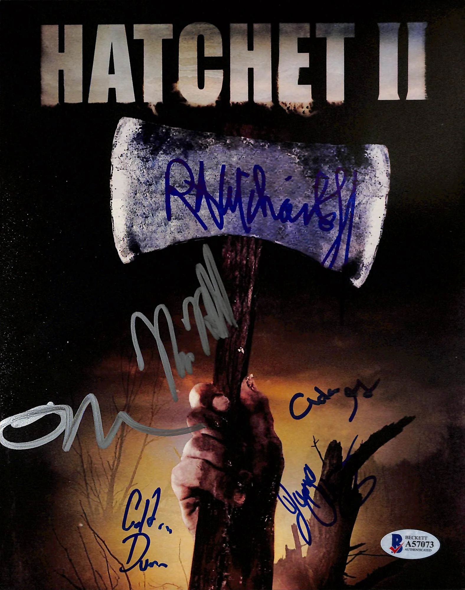 Hatchet 2 (6) Kane Hodder, Mears +4 Authentic Signed 8x10 Photo BAS #A57073 - Image 2