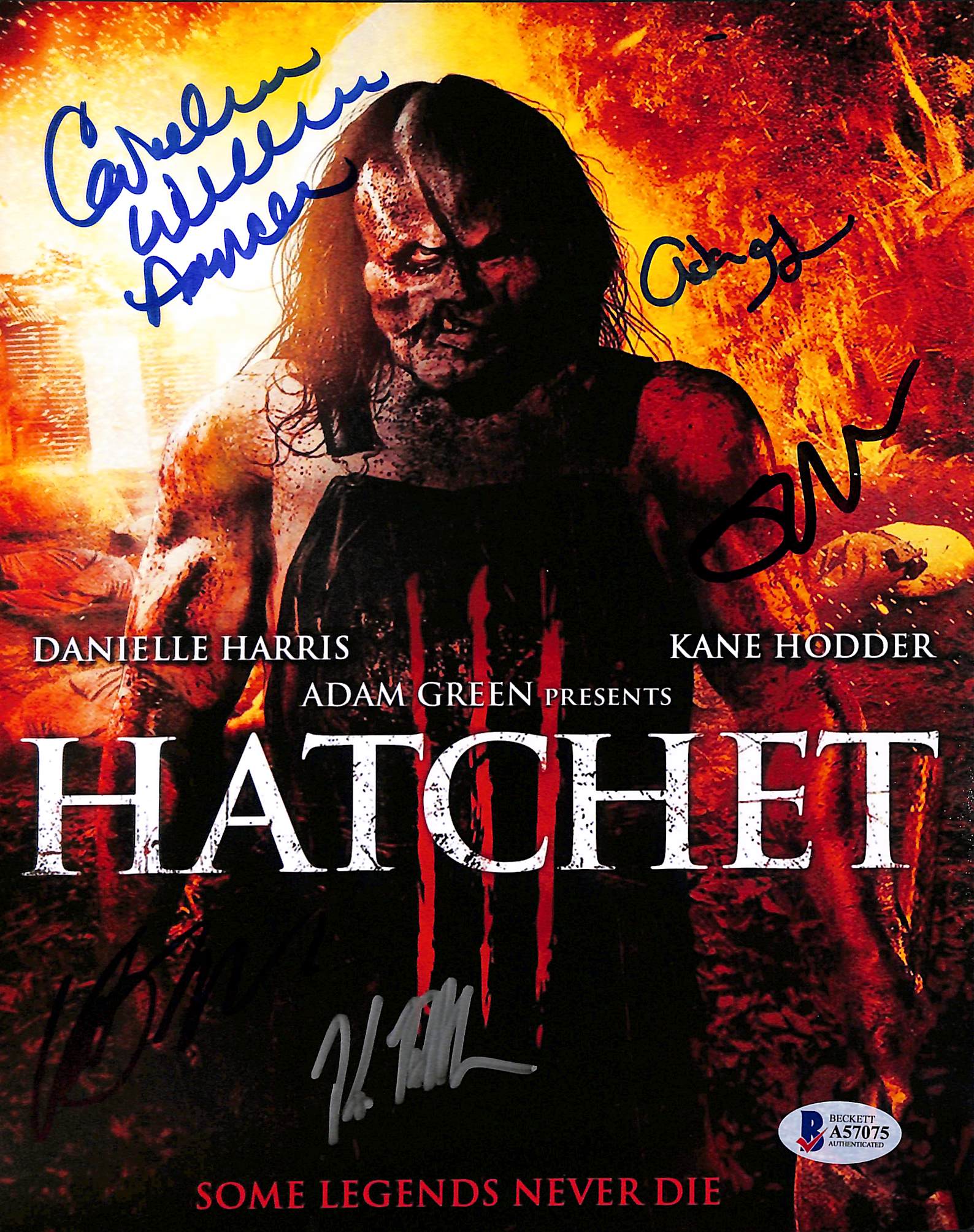Hatchet 3 (5) Kane Hodder, Mears +3 Authentic Signed 8x10 Photo BAS #A57075 - Image 2