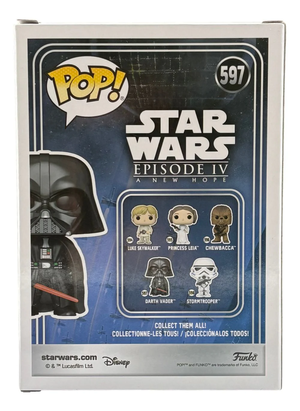 Hayden Christensen Signed Star Wars Darth Vader Funko Pop #597 BAS - Image 3
