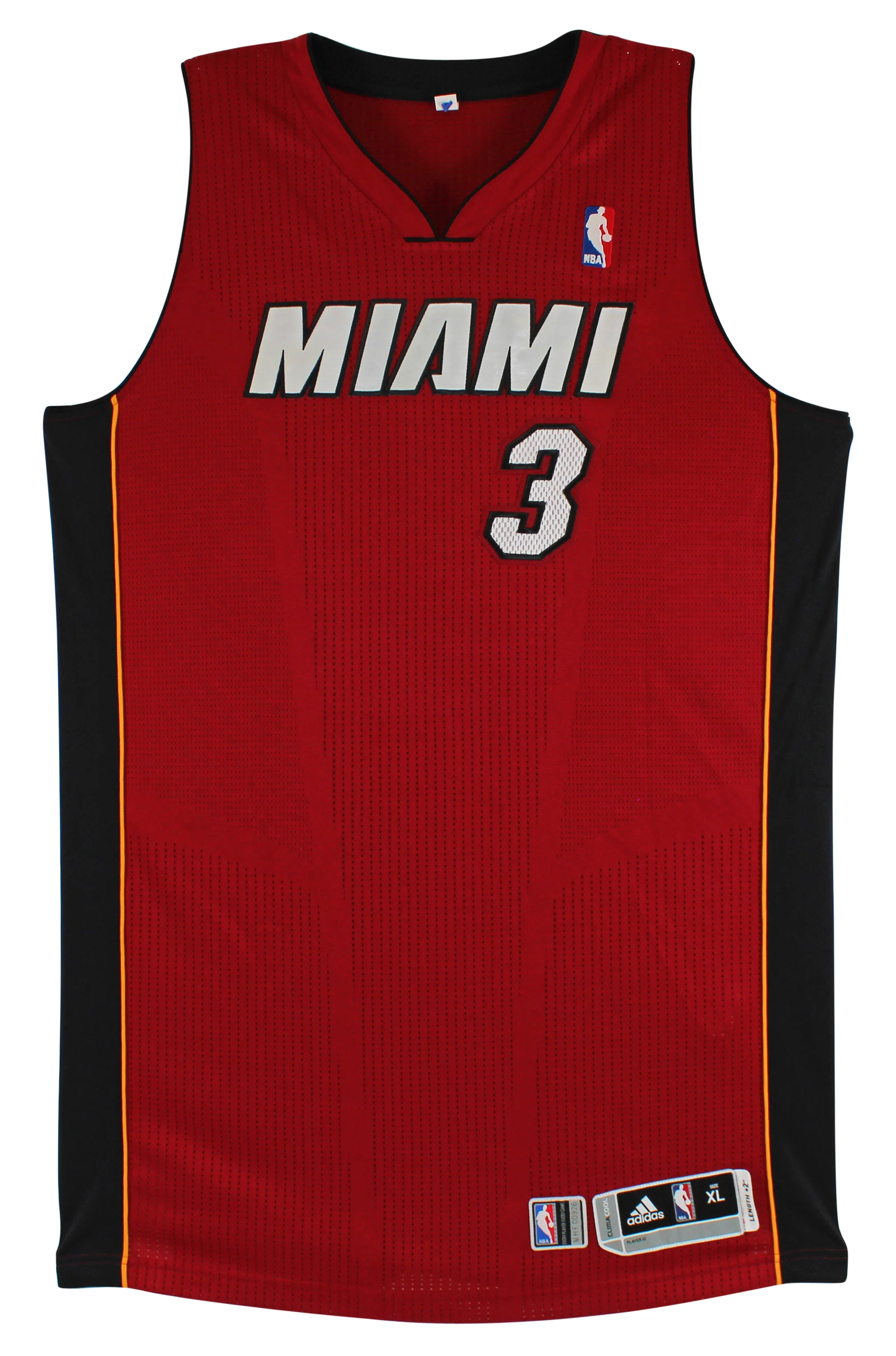 Heat Dwyane Wade 2012 China Preseason Tour Game Worn Red Adidas Jersey NBA LOA - Image 3
