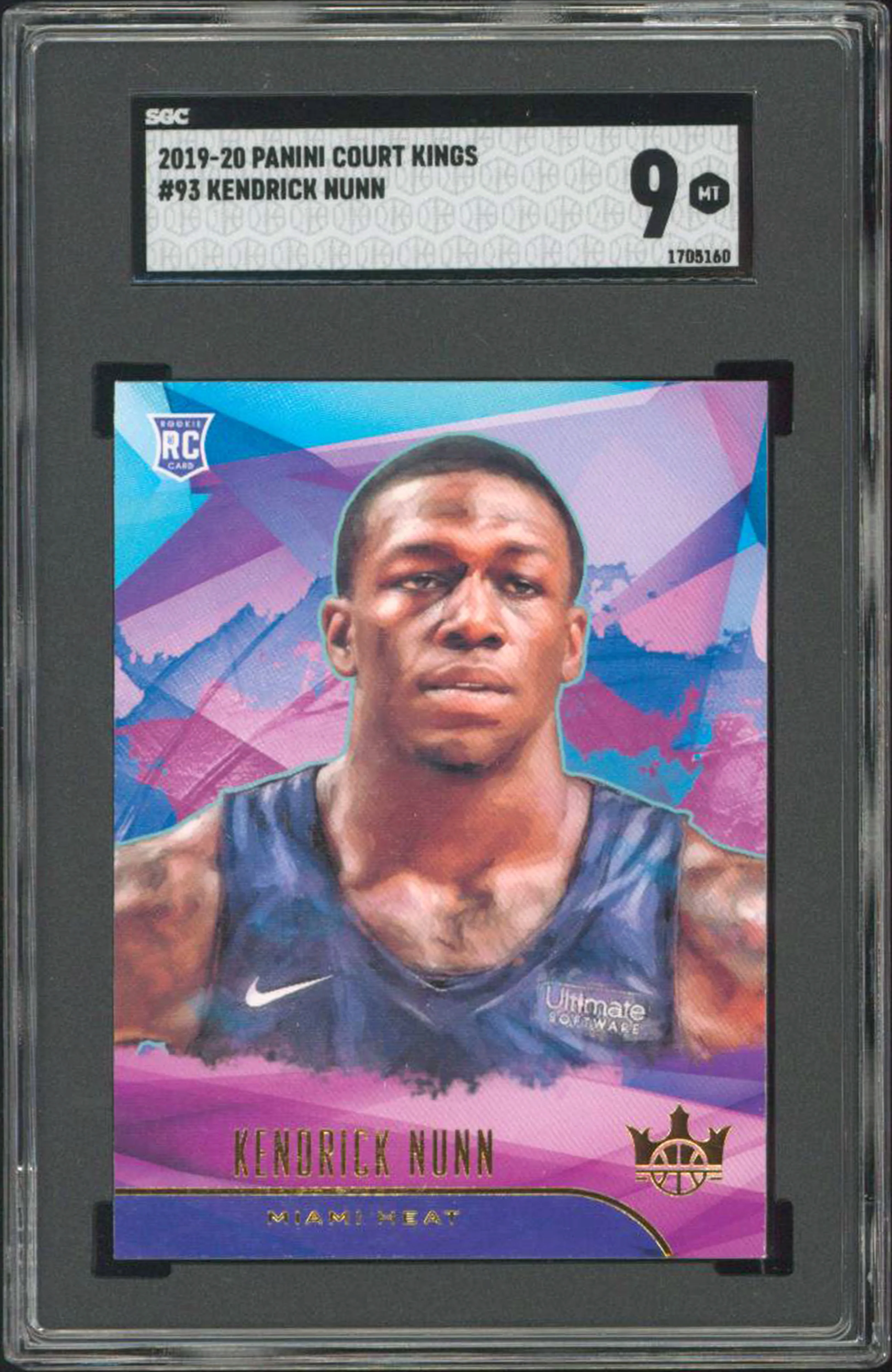 Heat Kendrick Nunn 2019 Panini Court Kings #93 Rookie Card Graded Mint 9! SGC - Image 2