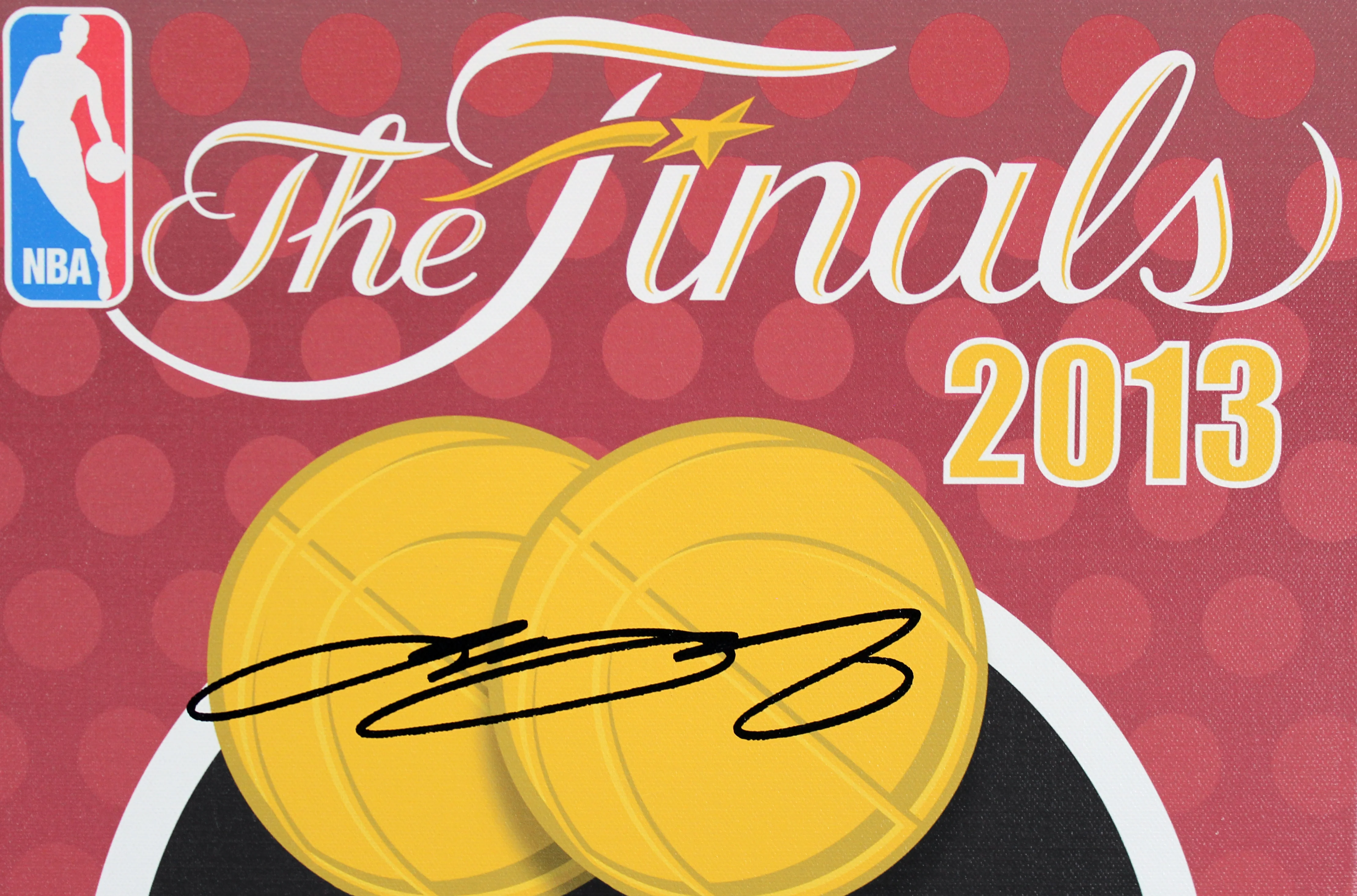 Heat LeBron James Signed 14x33 2013 Finals Mega Ticket Canvas LE #9/100 UDA - Image 3