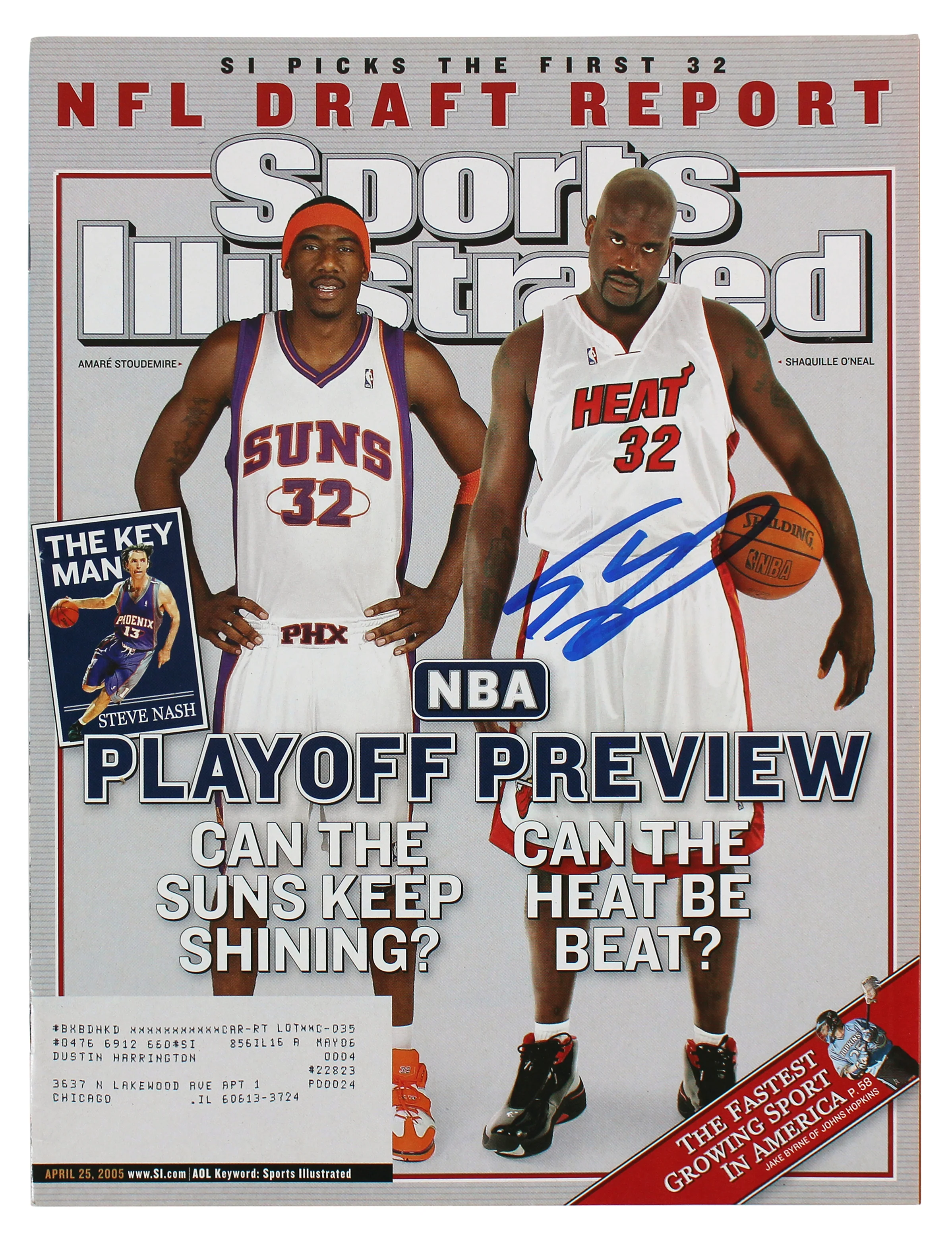 Heat Shaquille O'Neal Signed 2005 Sports Illustrated Magazine BAS Wit #WX21555 - Image 2