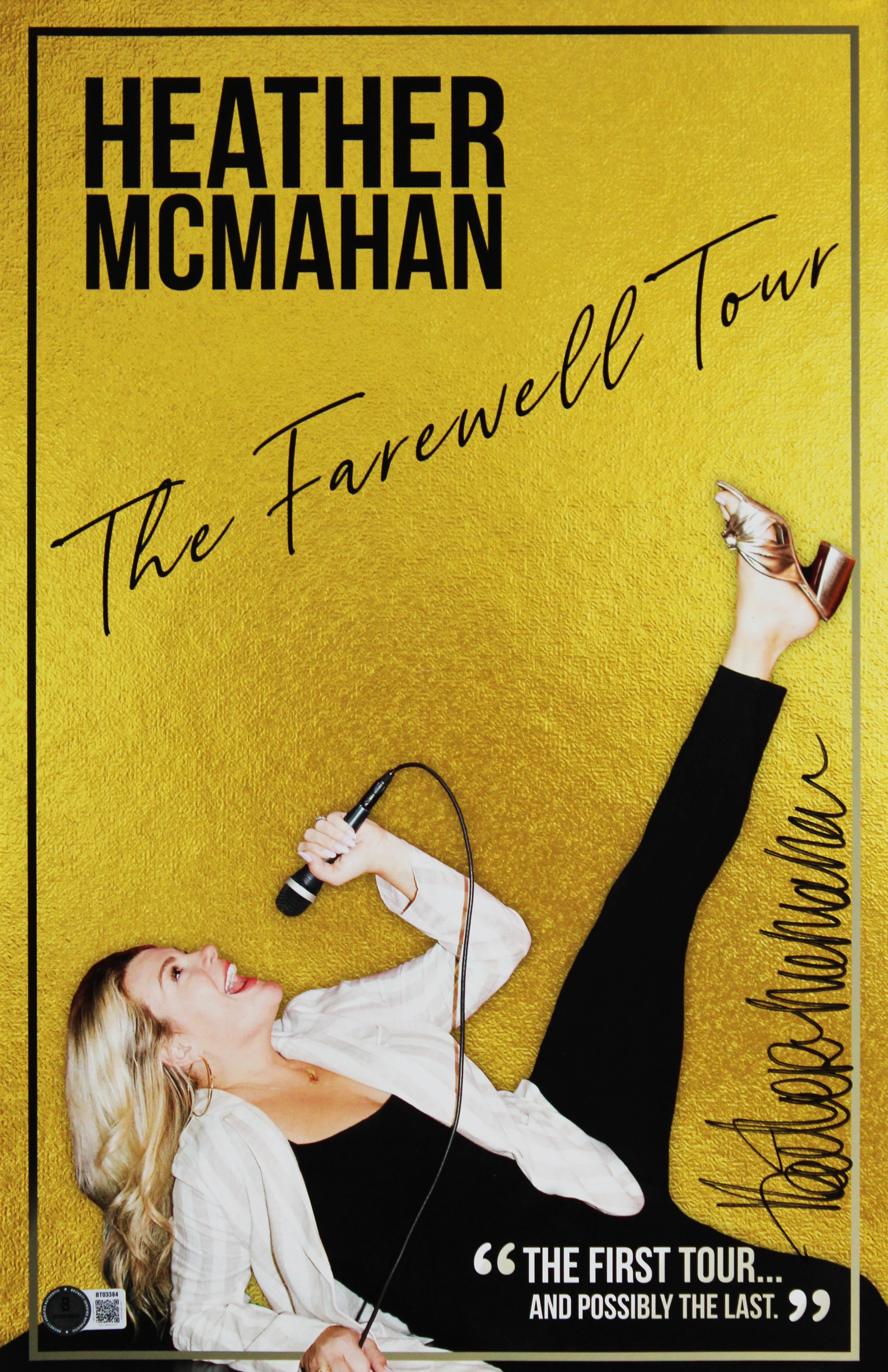 Heather McMahan Stand-Up Comedian Signed 11x17 The Farwell Tour Poster BAS - Image 2