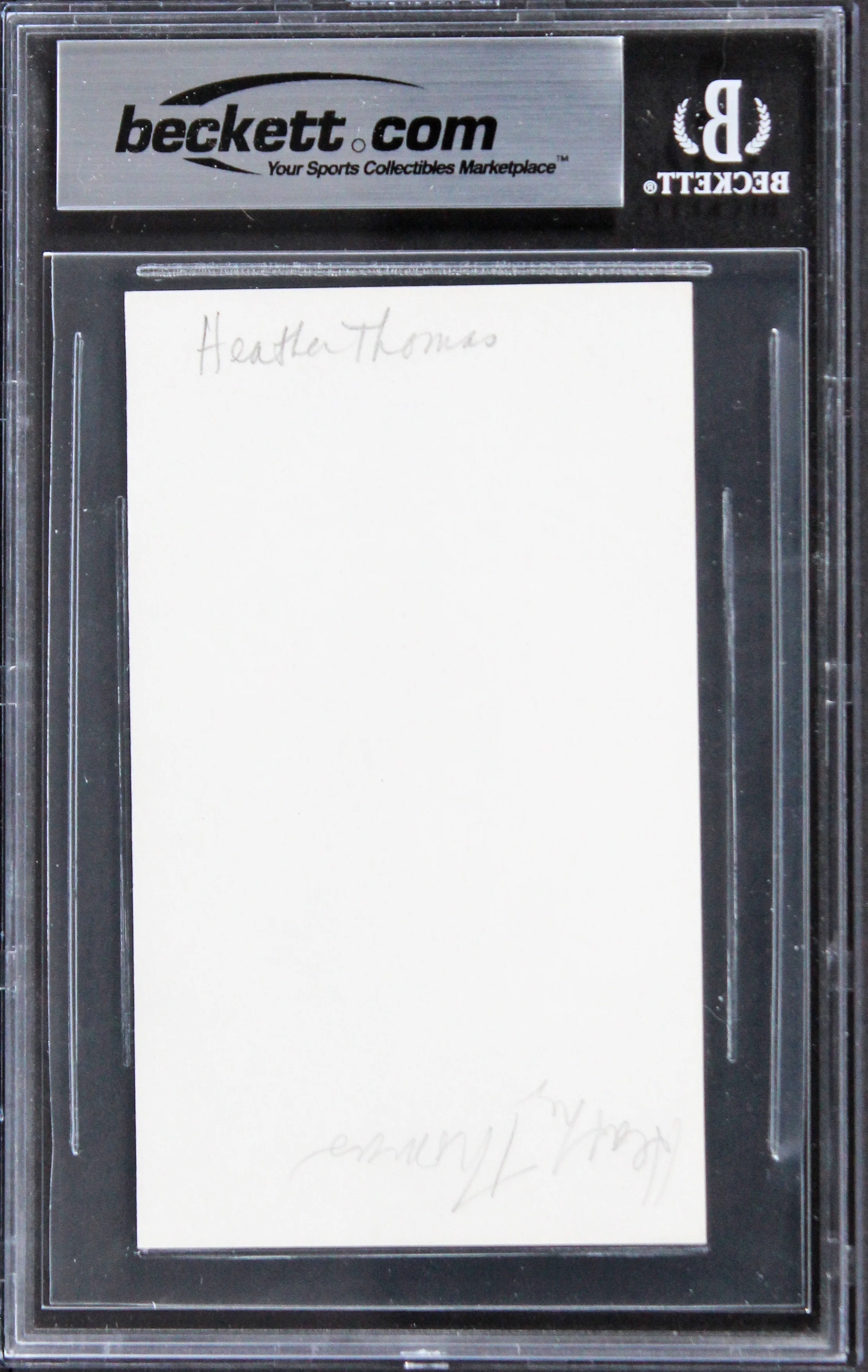Heather Thomas Zapped! Authentic Signed 3x5 Index Card Autographed BAS Slabbed - Image 3