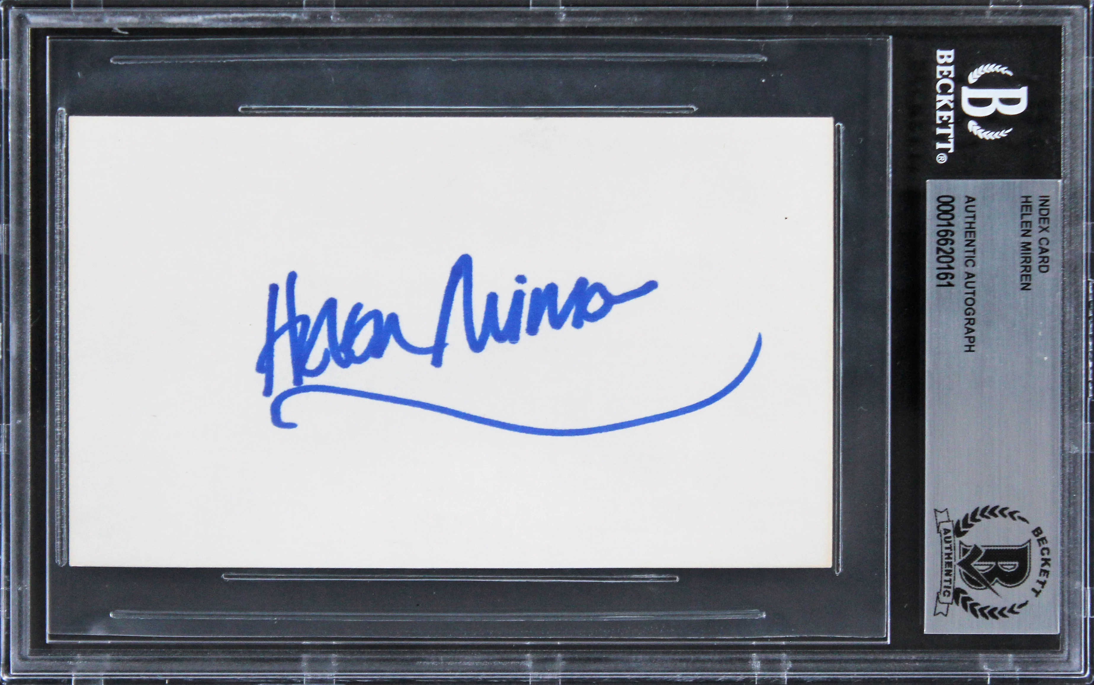 Helen Mirren The Queen Authentic Signed 3x5 Index Card Autographed BAS Slabbed - Image 2