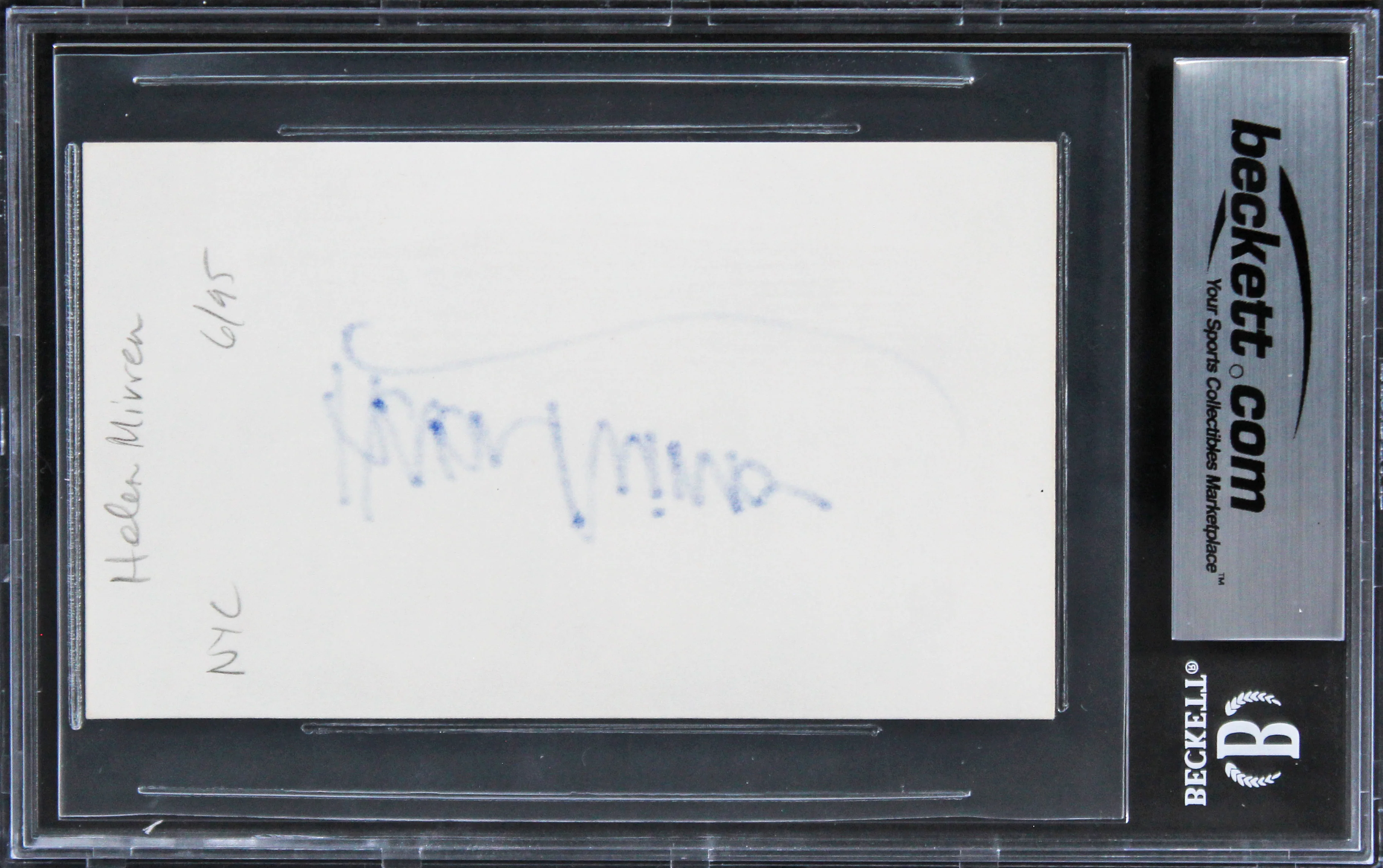 Helen Mirren The Queen Authentic Signed 3x5 Index Card Autographed BAS Slabbed - Image 3