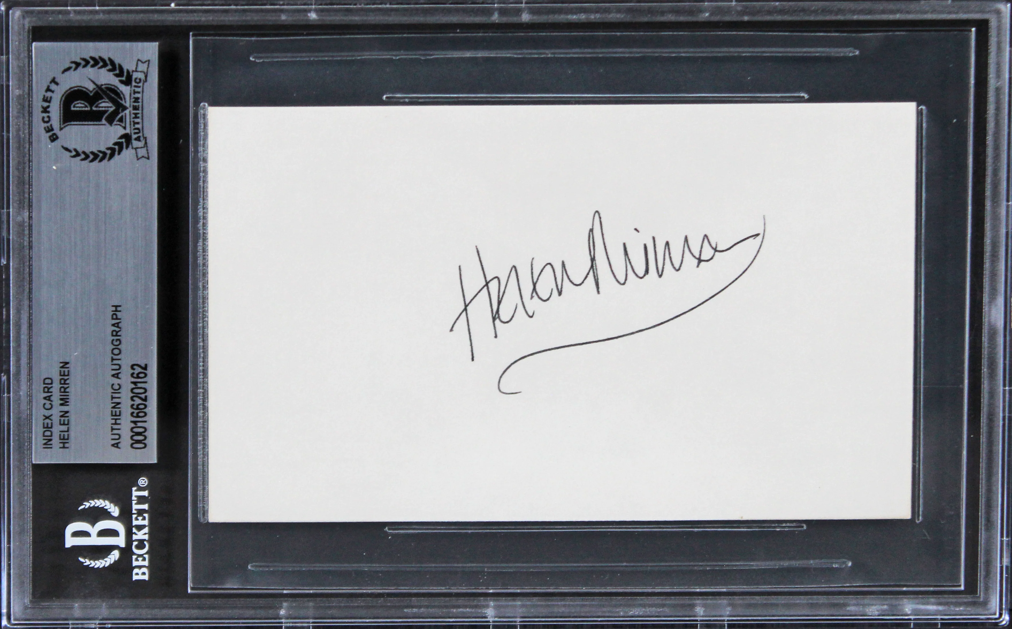 Helen Mirren The Queen Authentic Signed 3x5 Index Card BAS Slabbed 1 - Image 2