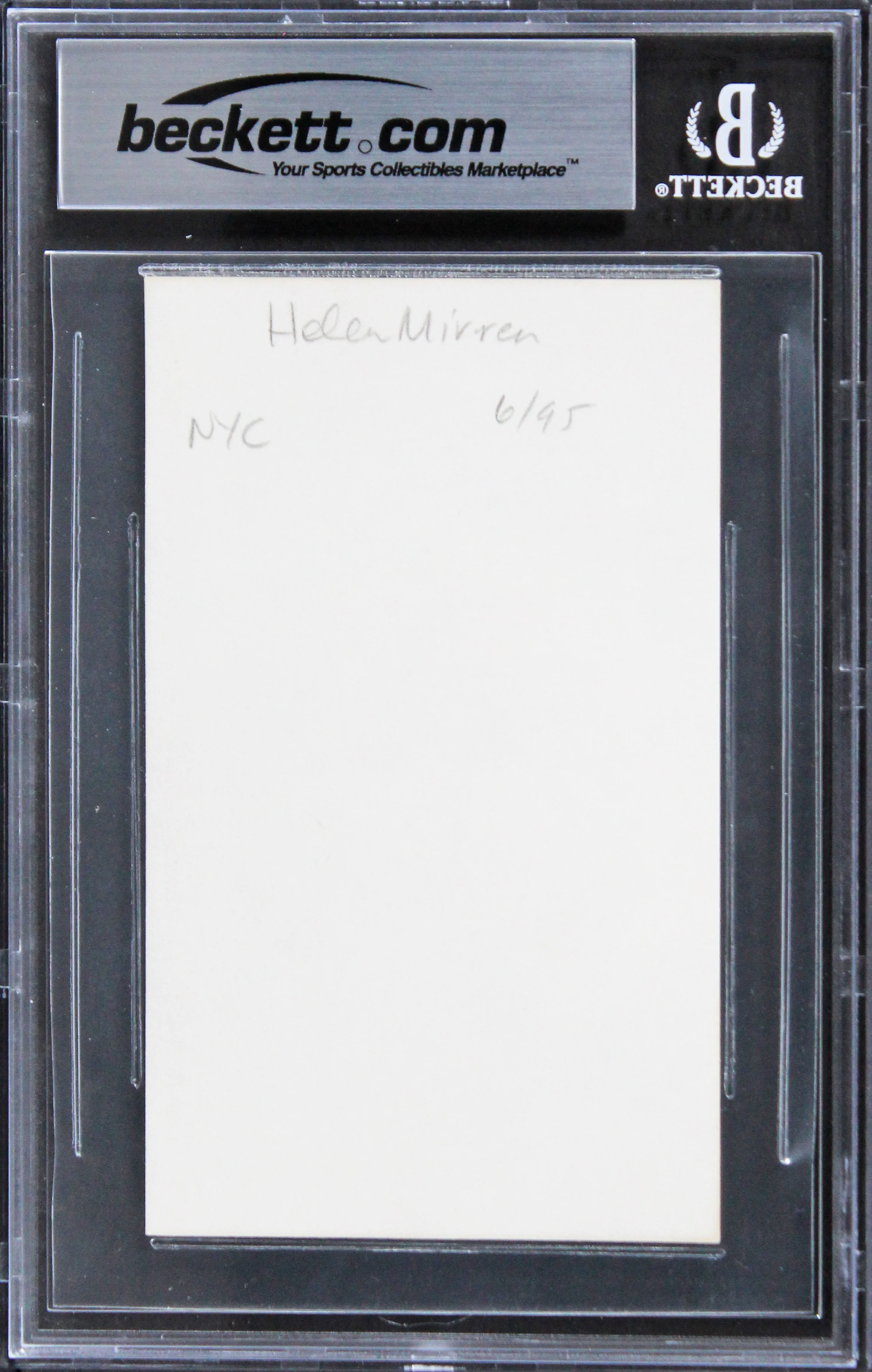 Helen Mirren The Queen Authentic Signed 3x5 Index Card BAS Slabbed 1 - Image 3