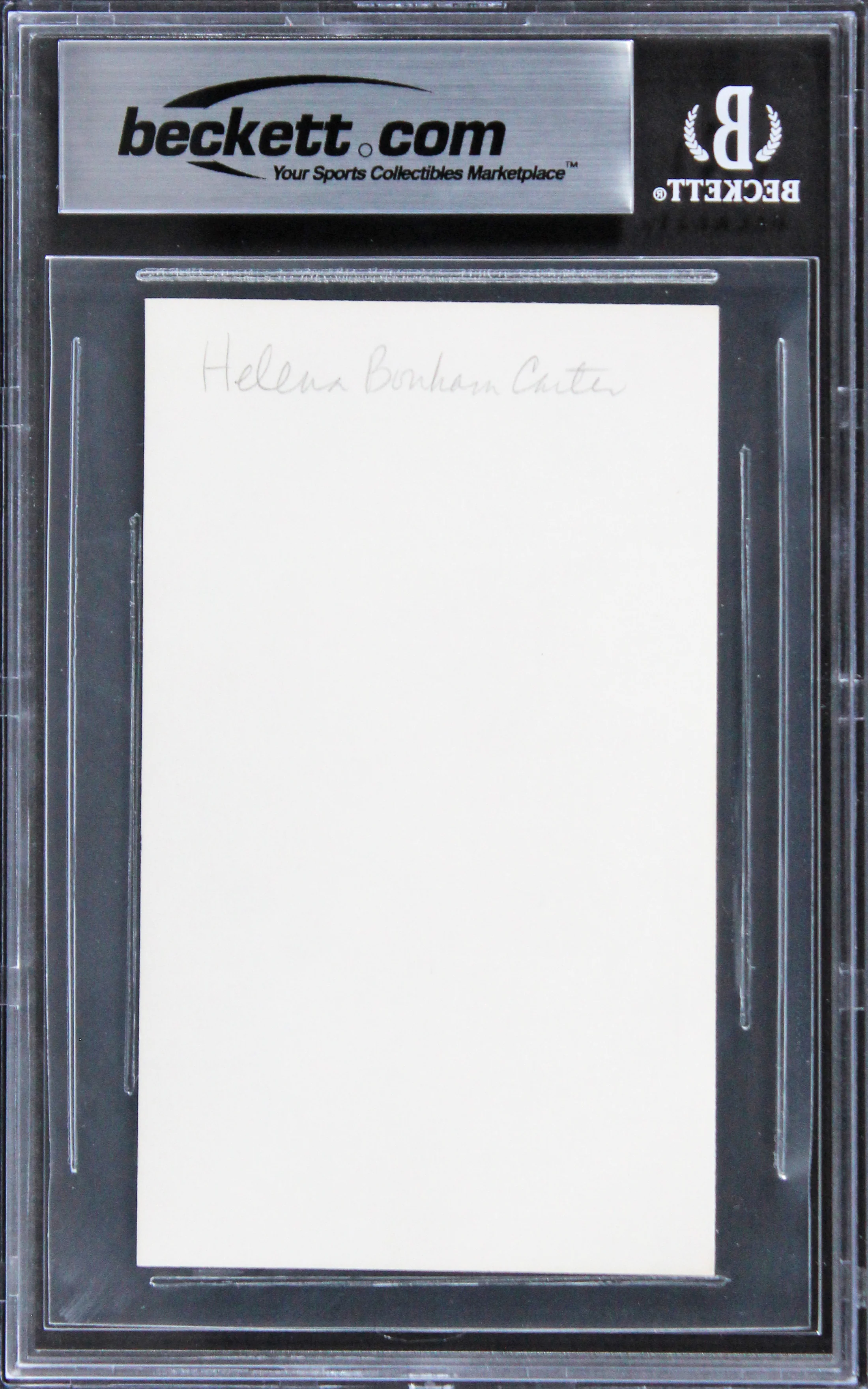 Helena Bonham Carter Sweeney Todd Authentic Signed 3x5 Index Card BAS Slabbed 1 - Image 3