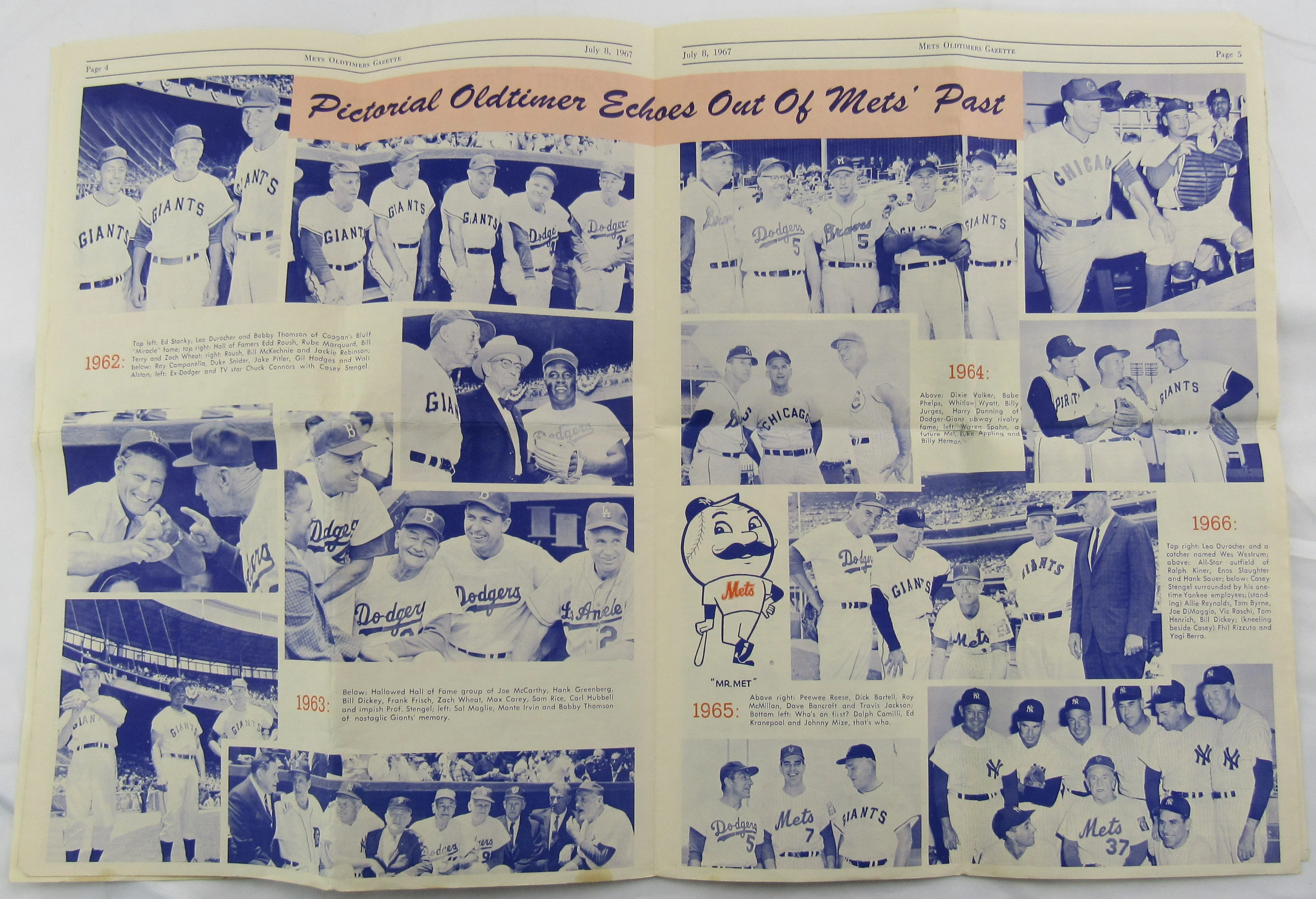 Joe DiMaggio Clay Carroll Signed Auto Mets Pamphlet - Image 6