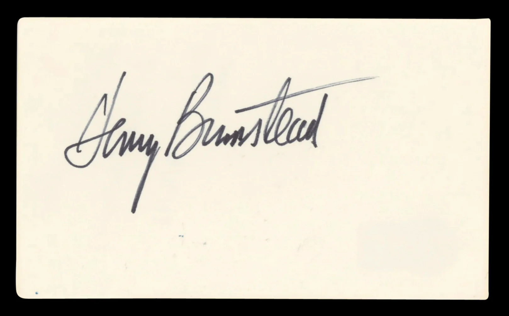 Henry Bumstead Authentic Signed 3x5 Index Card Autographed BAS #BV03464 - Image 2
