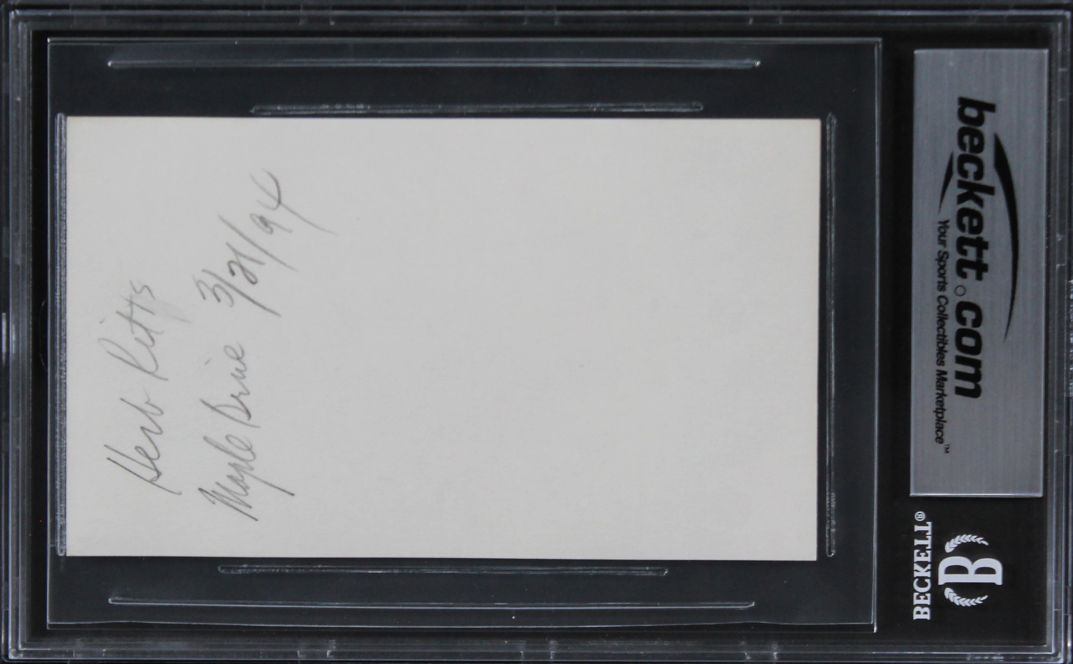 Herb Ritts "194" Authentic Signed 3x5 Index Card Autographed BAS Slabbed 2 - Image 3