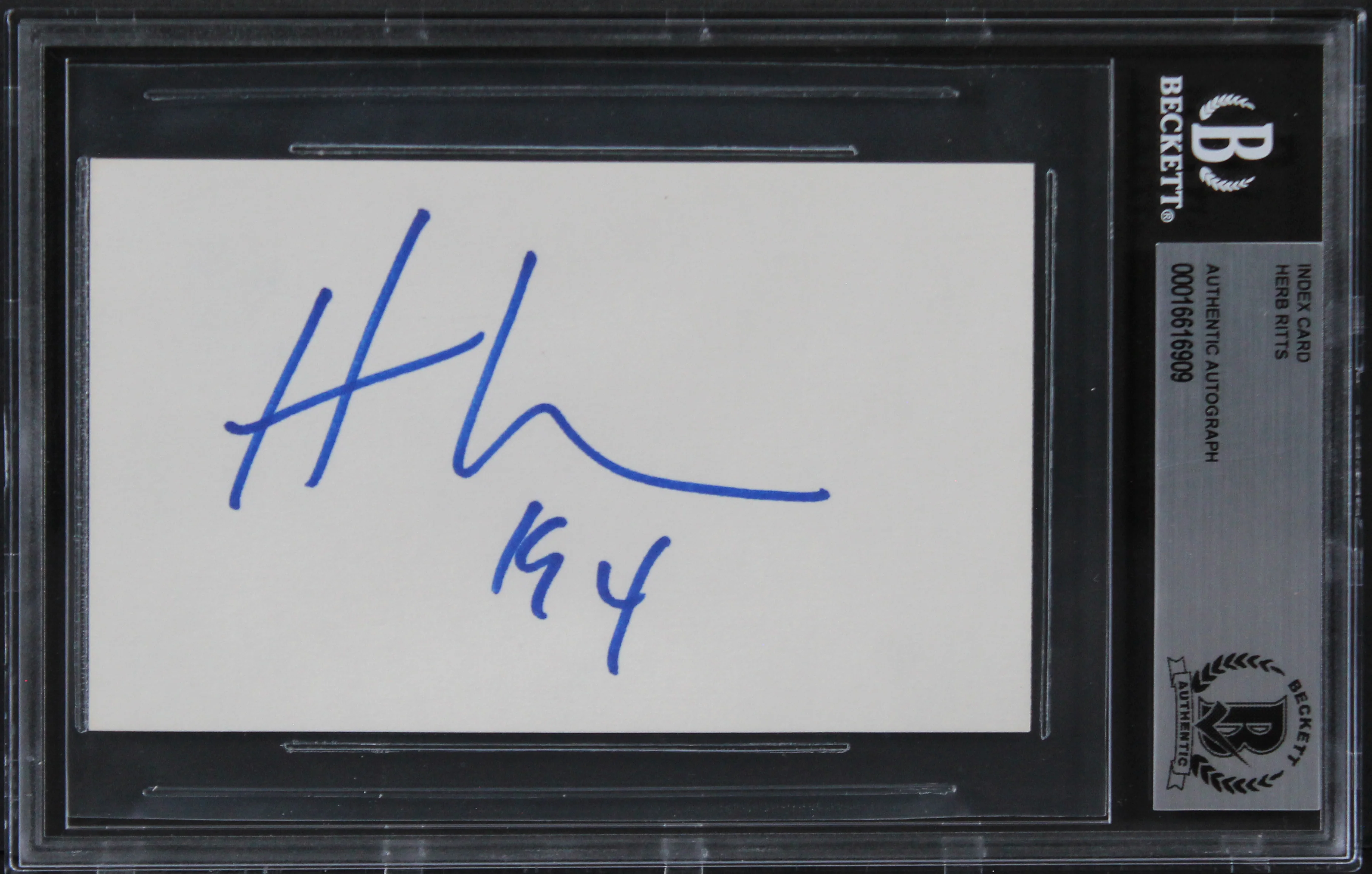 Herb Ritts "94" Authentic Signed 3x5 Index Card Autographed BAS Slabbed - Image 2