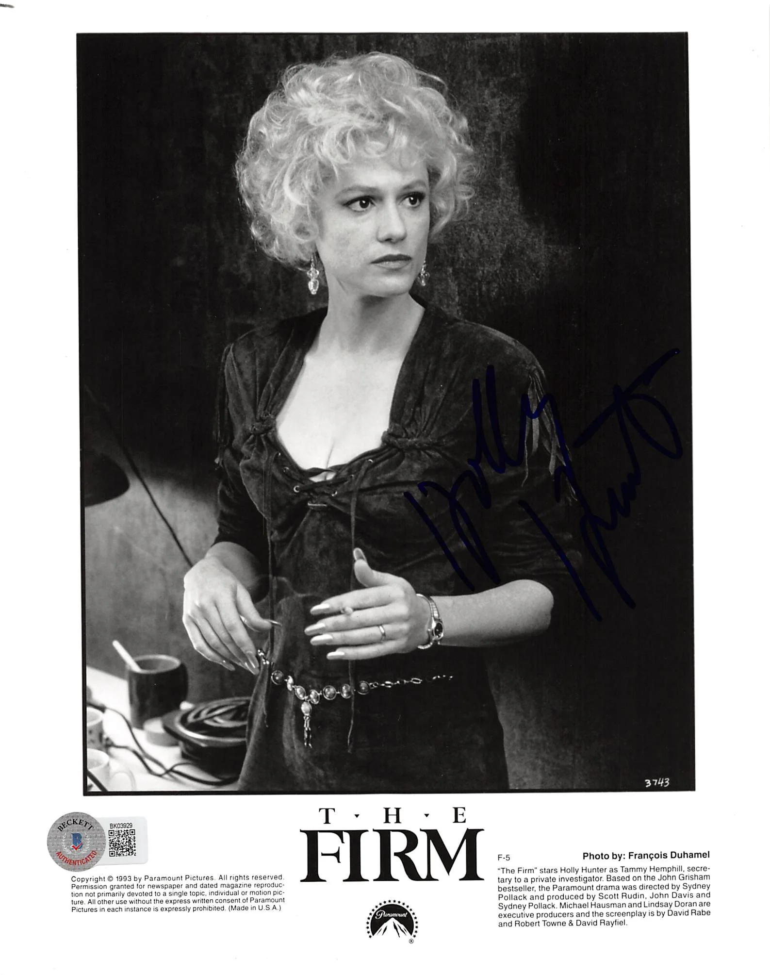 Holly Hunter The Firm Authentic Signed 8x10 Photo Autographed BAS #BK03929 - Image 2