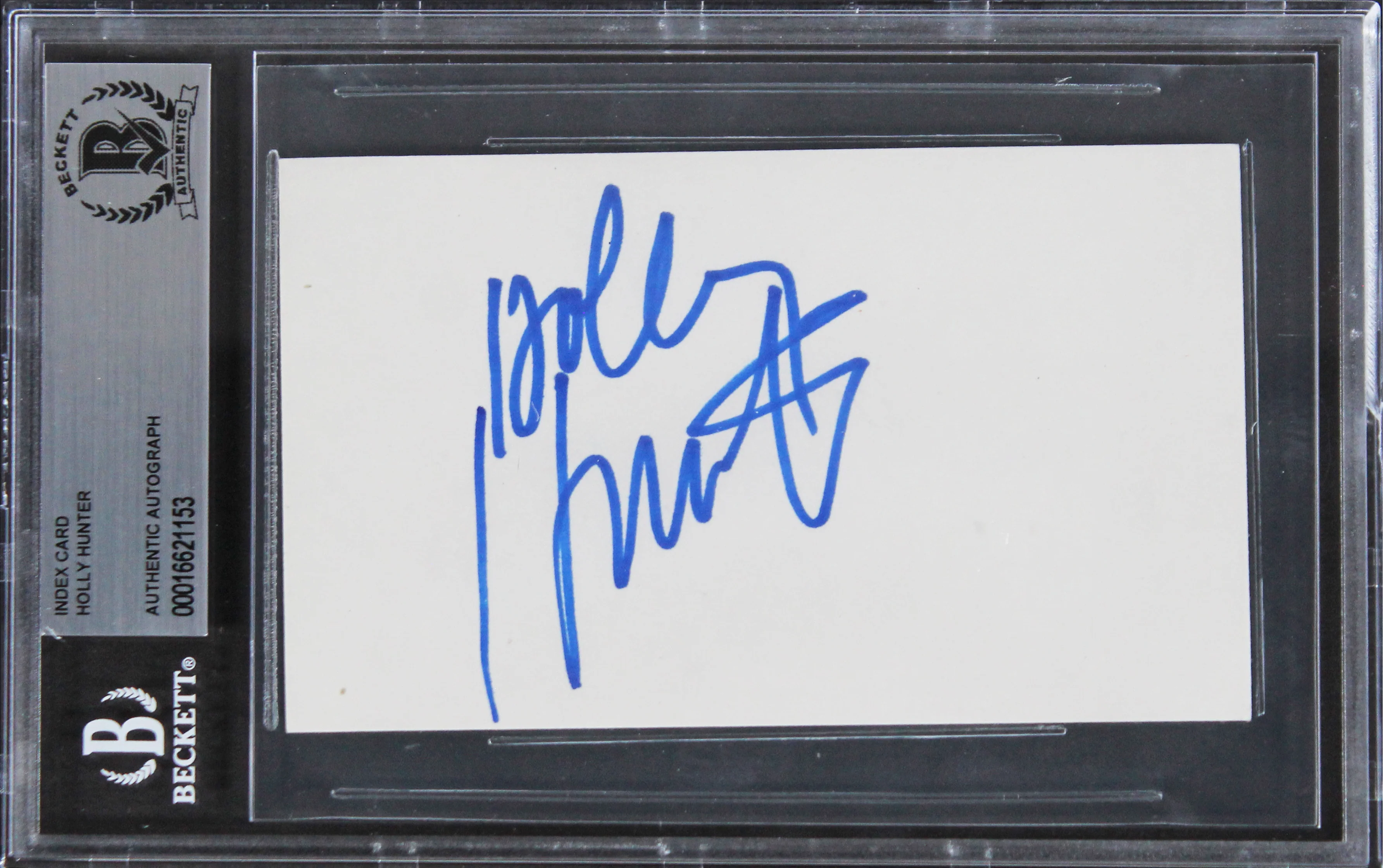 Holly Hunter The Incredibles Authentic Signed 3x5 Index Card BAS Slabbed 1