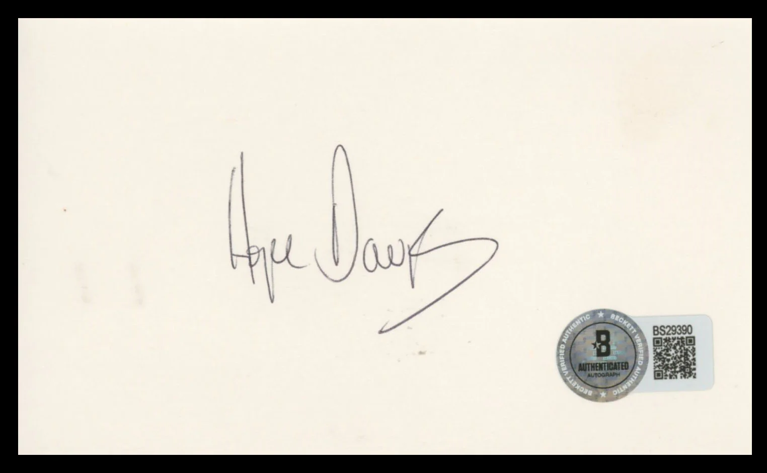 Hope Davis American Splendor Authentic Signed 3x5 Index Card BAS #BS29390 - Image 2
