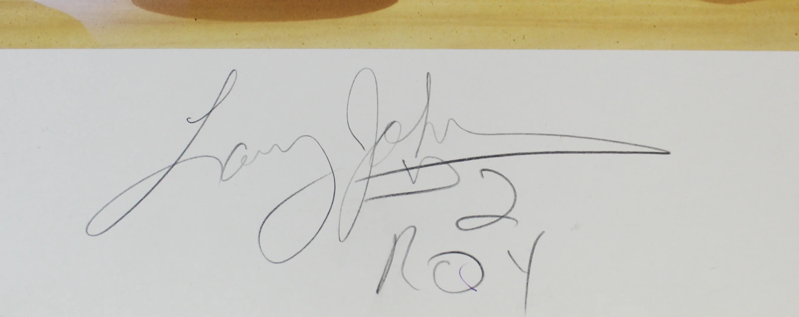 Hornets Larry Johnson "ROY" Authentic Signed 24x30 Lithograph BAS #BJ06319 - Image 3