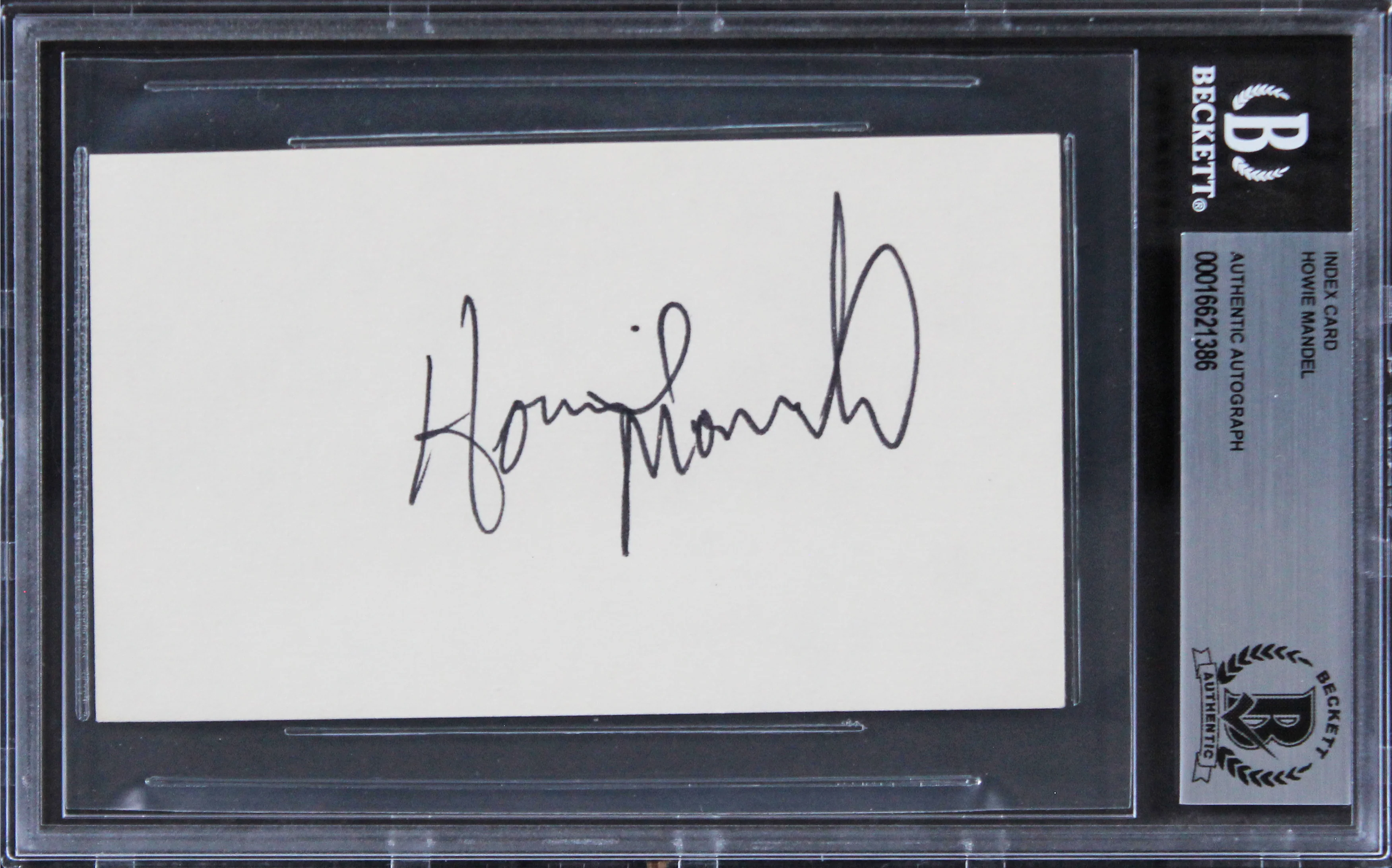 Howie Mandel Deal or No Deal Authentic Signed 3x5 Index Card BAS Slabbed - Image 2