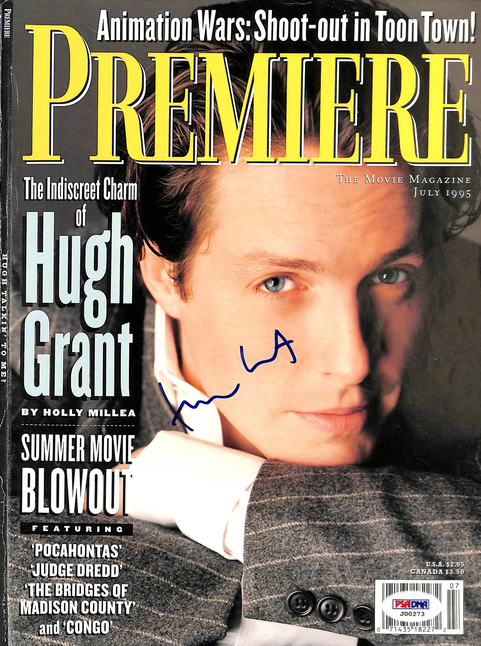 Hugh Grant Authentic Signed 8x11 Premiere Magazine Cover PSA/DNA #J00273 - Image 2