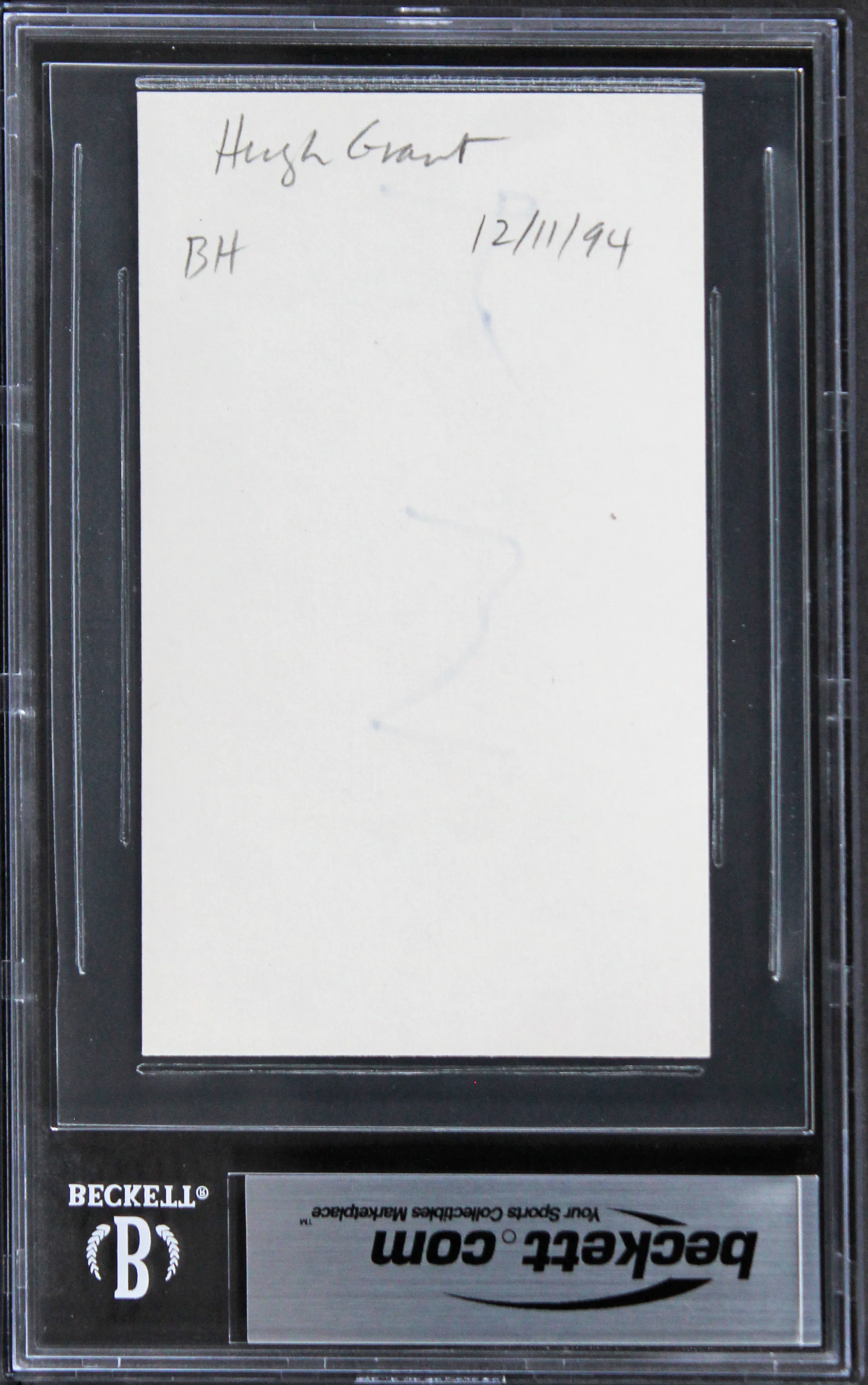 Hugh Grant Love Actually Authentic Signed 3x5 Index Card BAS Slabbed 3 - Image 3