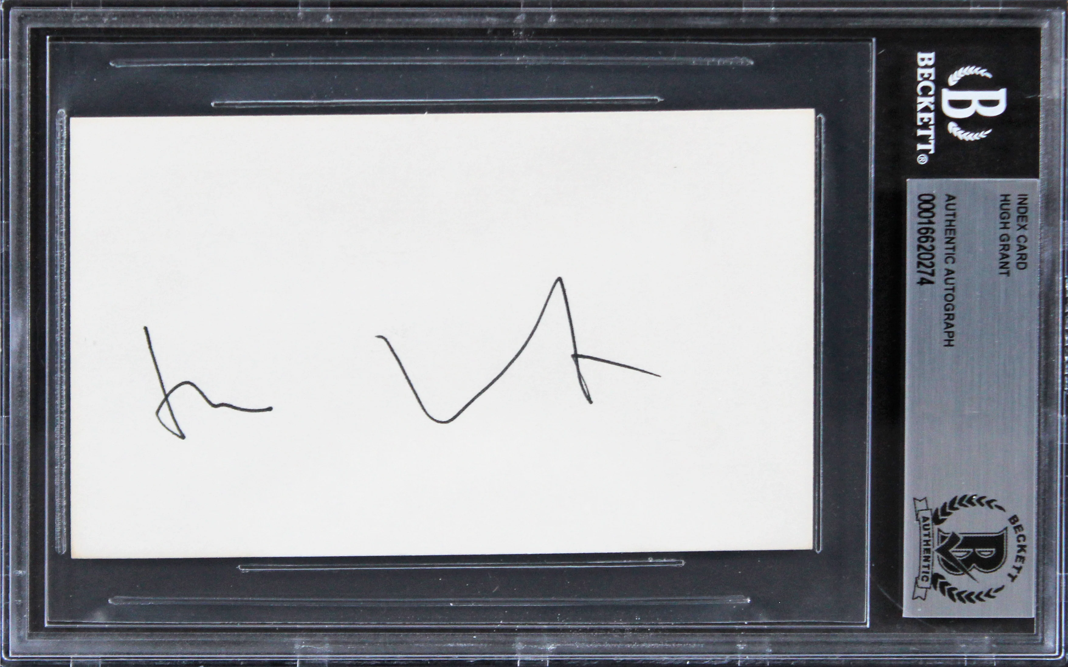 Hugh Grant Love Actually Authentic Signed 3x5 Index Card BAS Slabbed 4