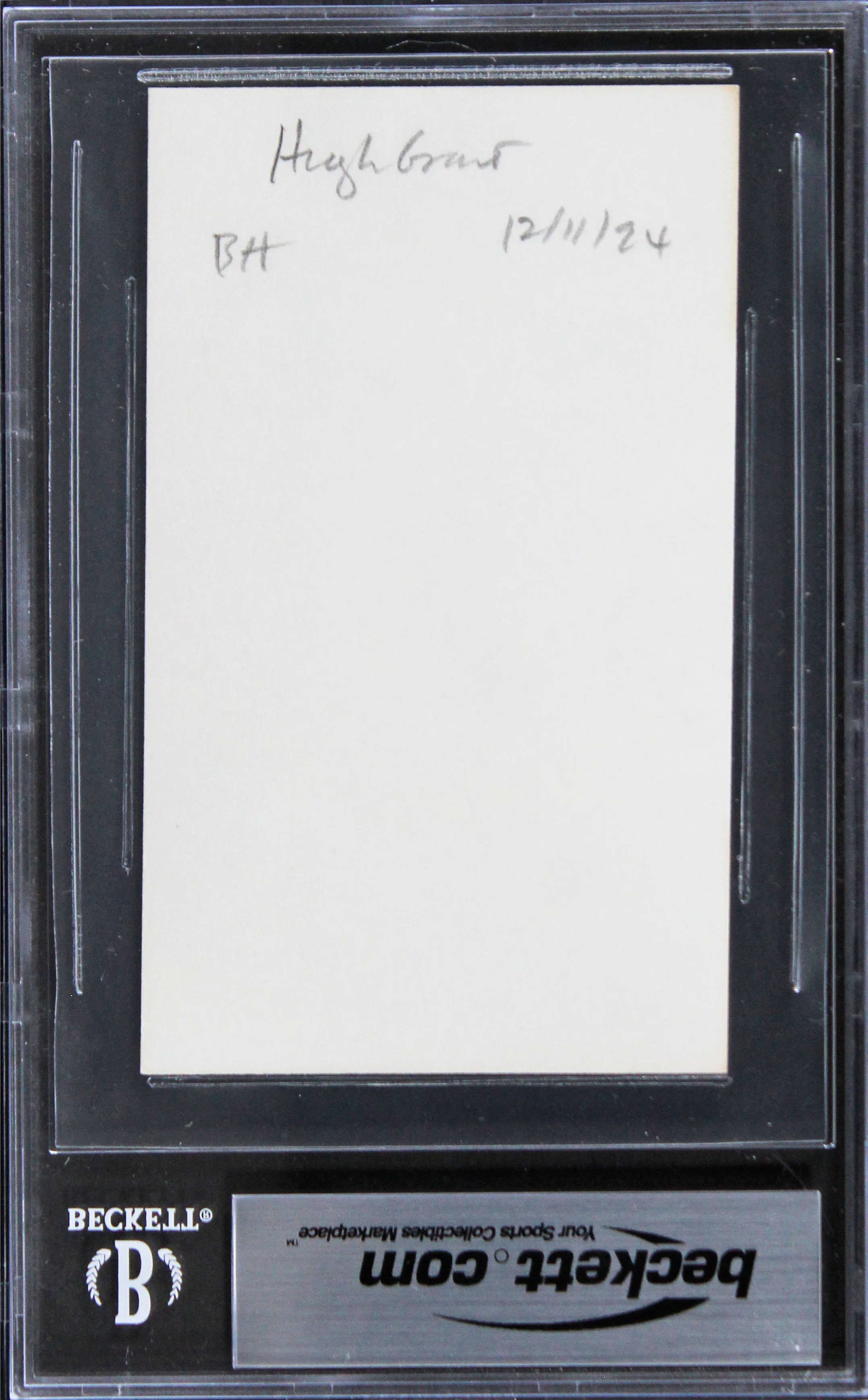 Hugh Grant Love Actually Authentic Signed 3x5 Index Card BAS Slabbed 4 - Image 3