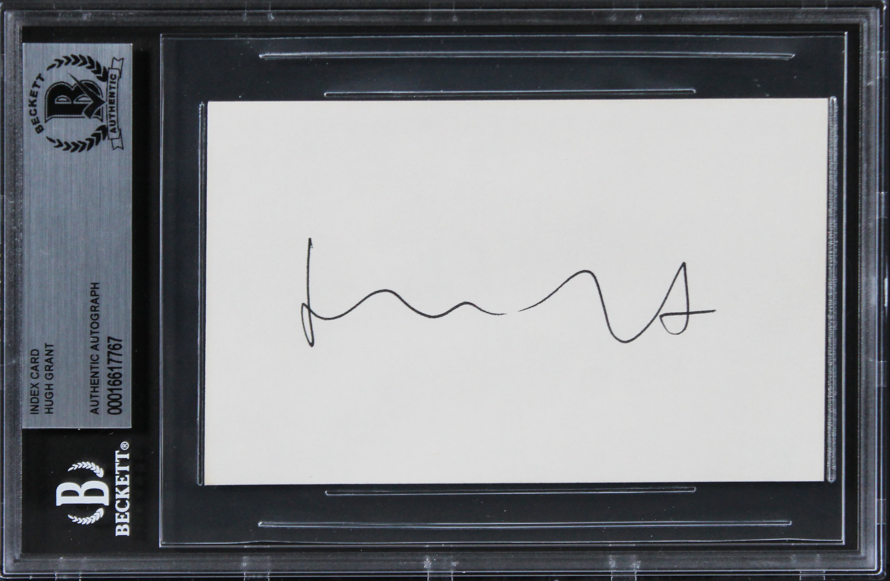Hugh Grant Notting Hill Authentic Signed 3x5 Index Card Autographed BAS Slabbed