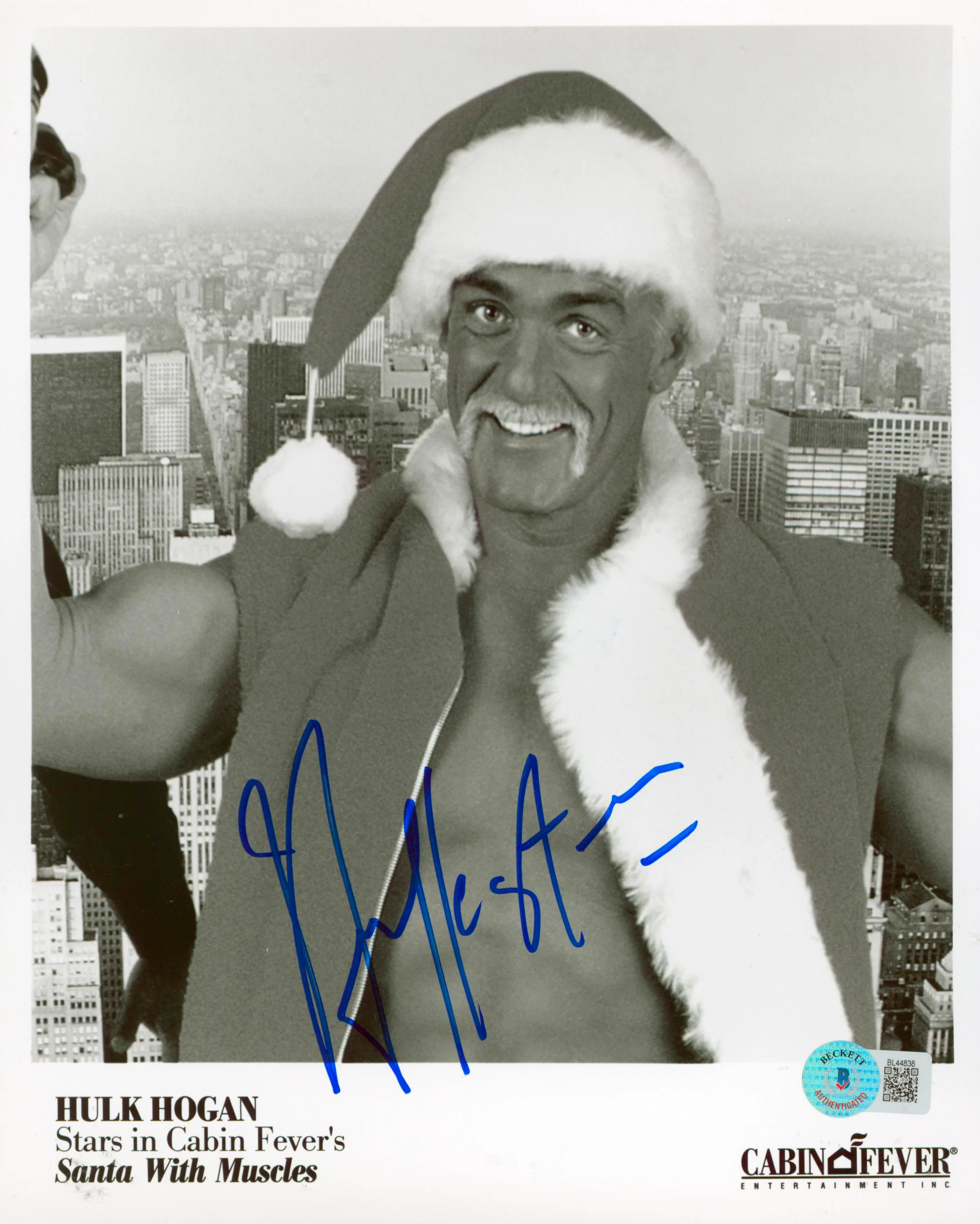 Hulk Hogan Santa with Muscles Authentic Signed 8x10 Photo BAS #BL44838 - Image 2