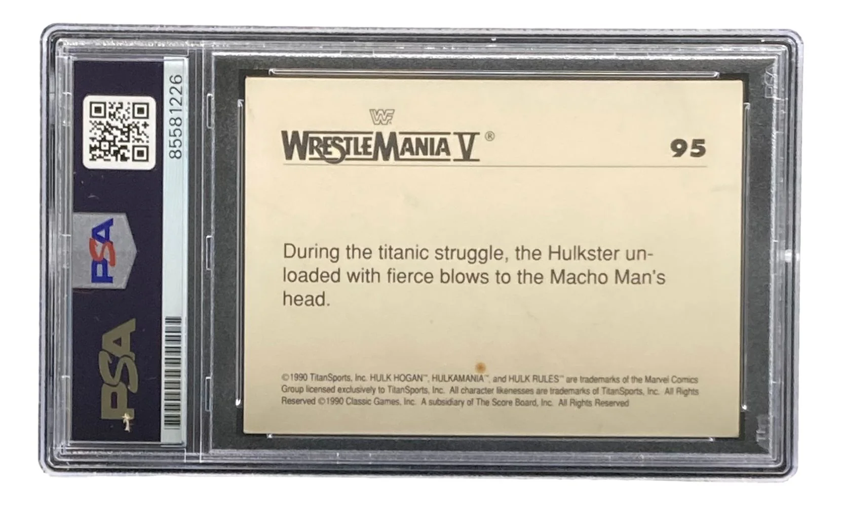 Hulk Hogan Signed 1990 Classic WWF Wrestlemania #95 Trading Card PSA - Image 2