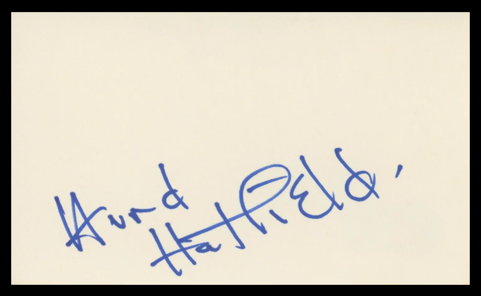 Hurd Hatfield The Picture of Dorian Gray Signed 3x5 Index Card BAS #BV59093 - Image 2