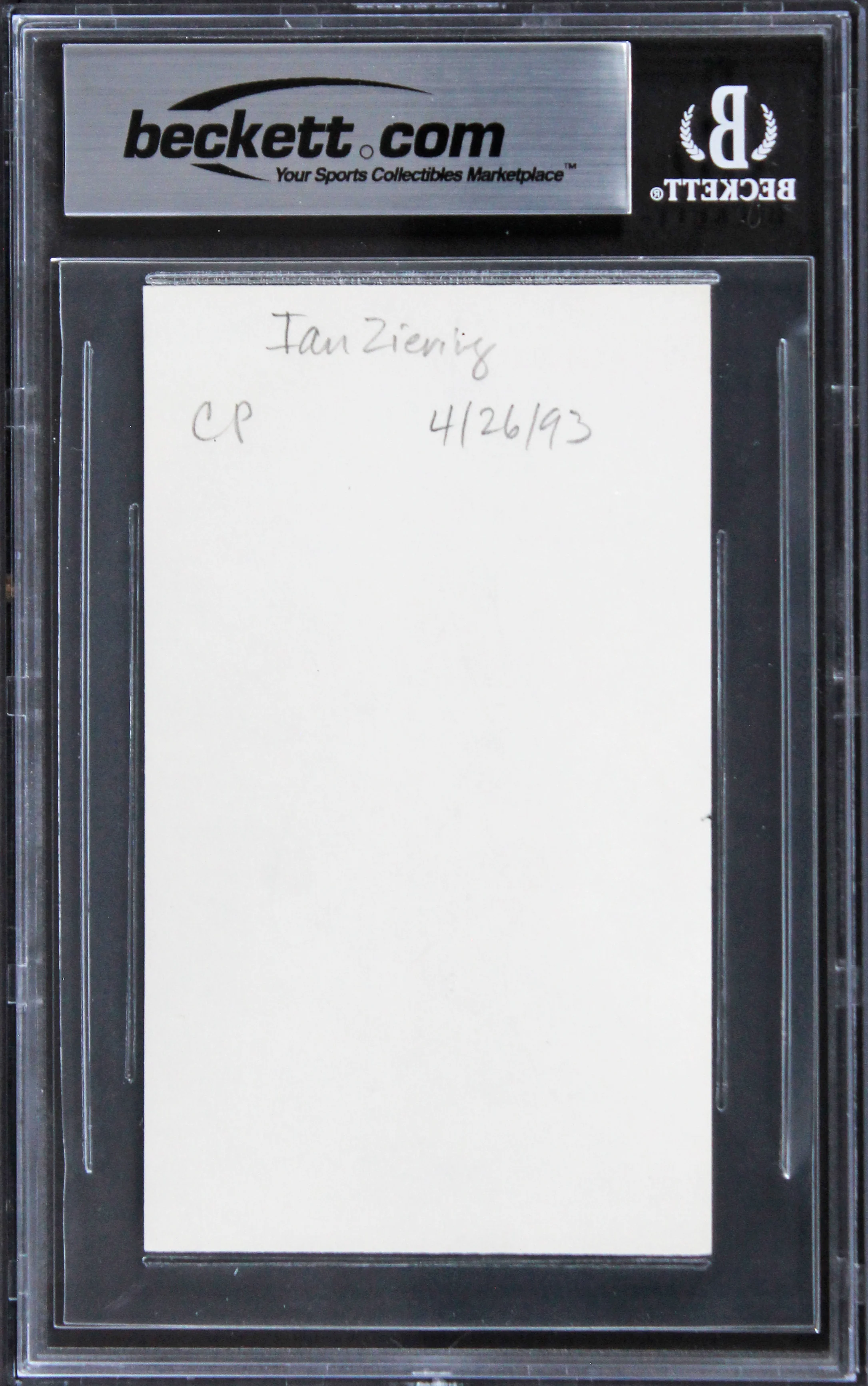Ian Ziering Beverly Hills 90210 Authentic Signed 3x5 Index Card BAS Slabbed 1 - Image 3