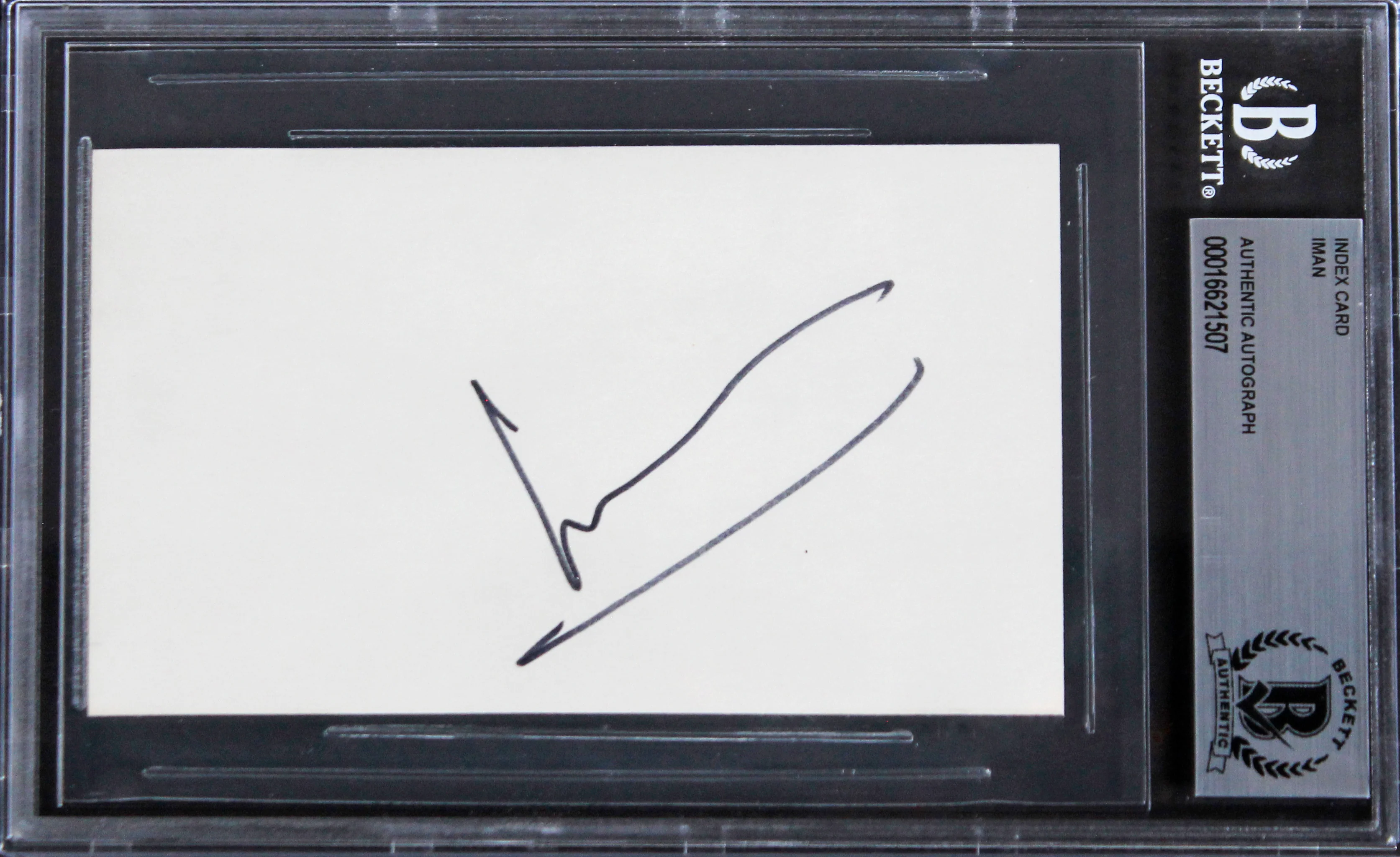 Iman Star Trek VI: The Undiscovered Country Signed 3x5 Index Card BAS Slabbed - Image 2