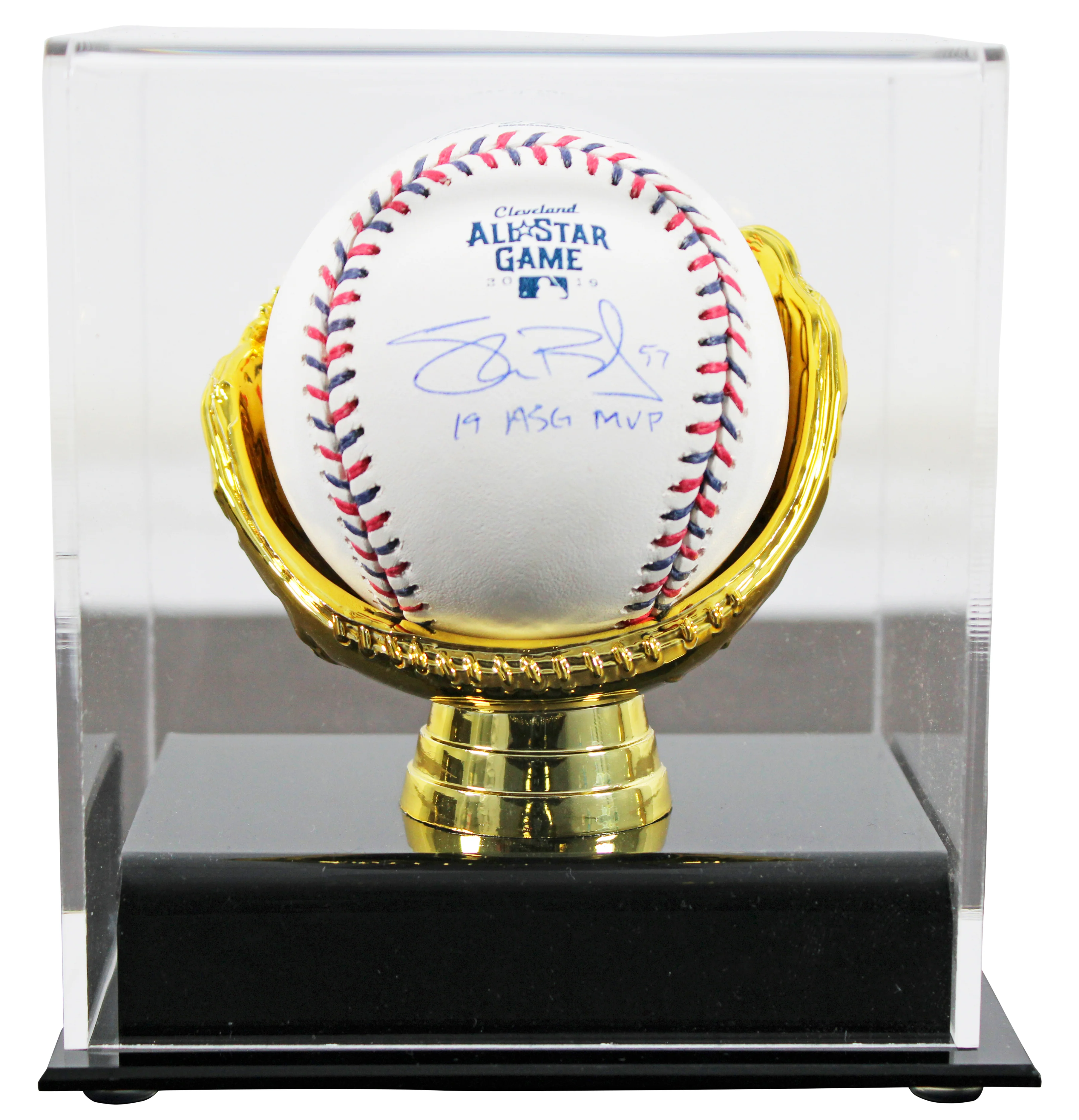 Indians Shane Bieber "19 ASG MVP" Signed 2019 ASG Logo Oml Baseball w/ Case BAS - Image 2