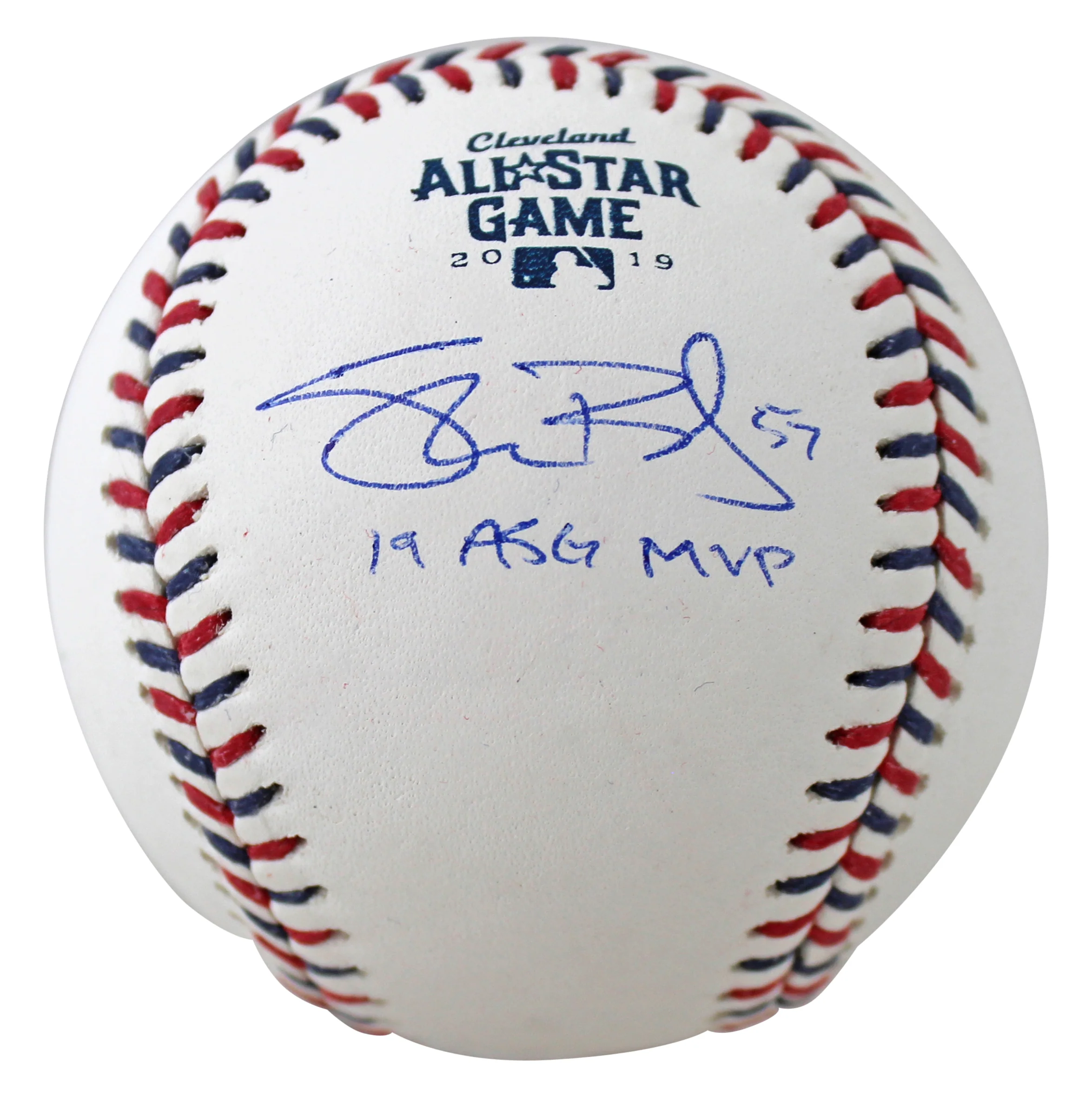 Indians Shane Bieber "19 ASG MVP" Signed 2019 ASG Logo Oml Baseball w/ Case BAS - Image 3