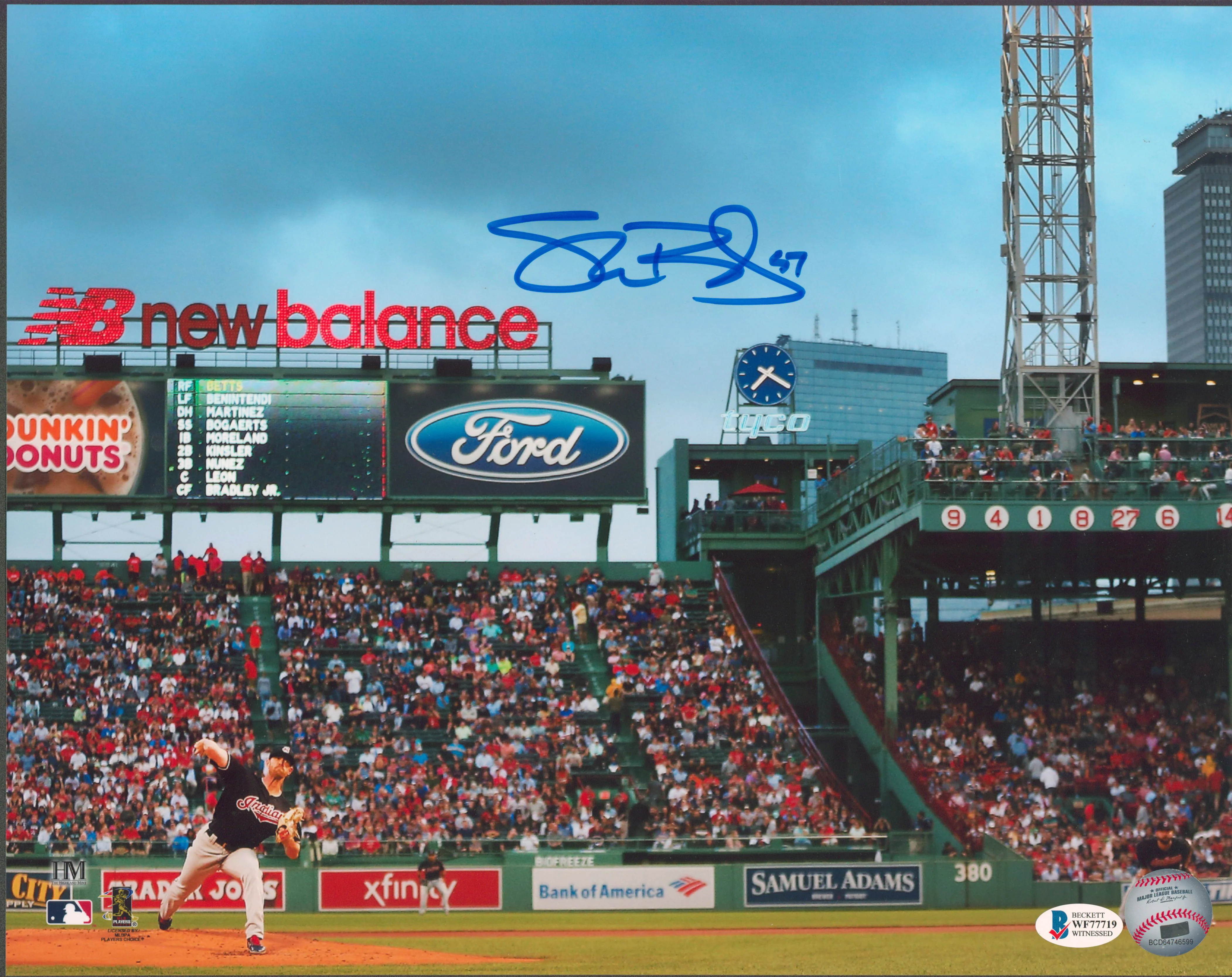 Indians Shane Bieber Authentic Signed 11x14 Photo Autographed BAS Witnessed - Image 2