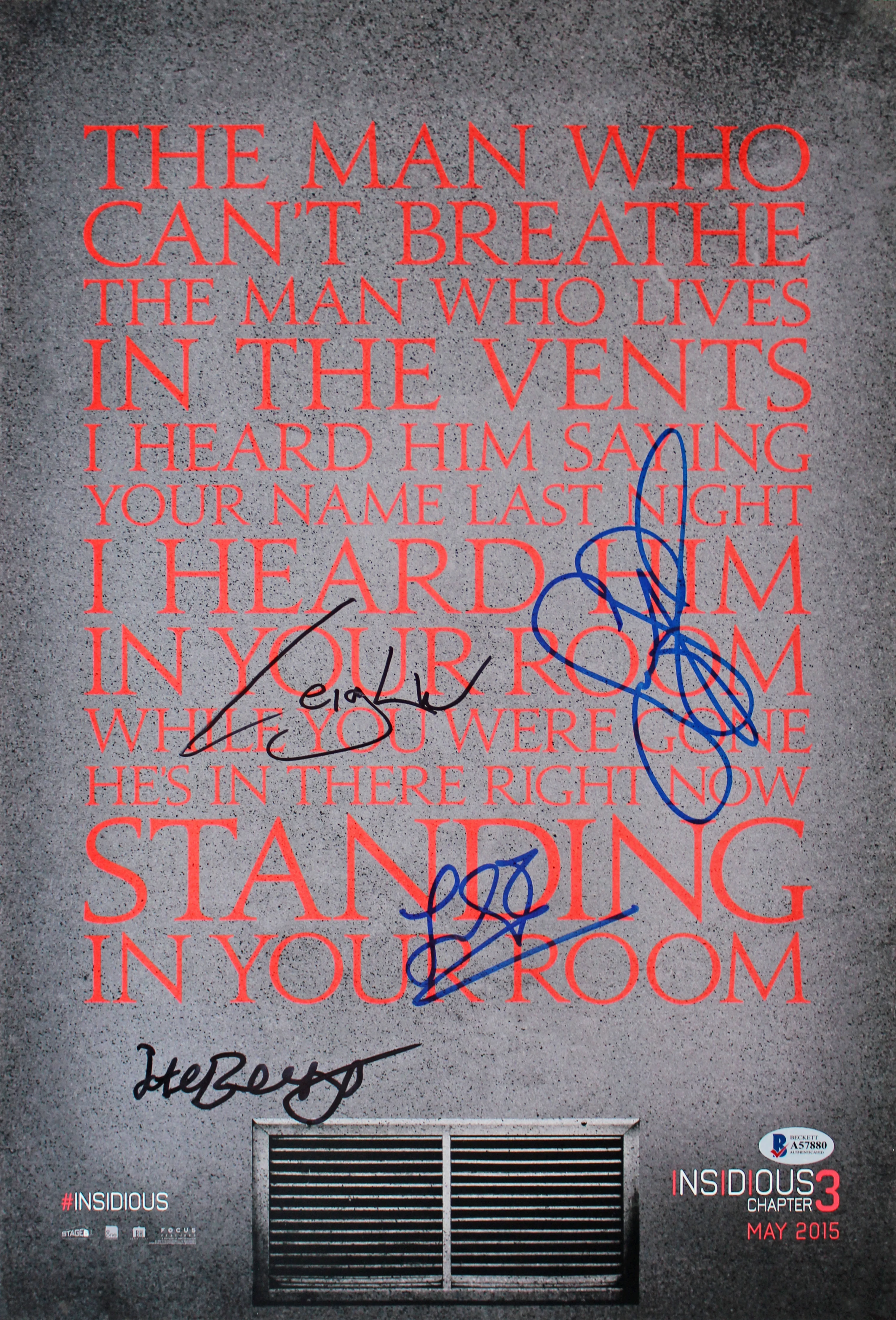 Insidious (4) Whannell, Shaye, Scott & Berney Signed 12x18 Photo BAS #A57880 - Image 2