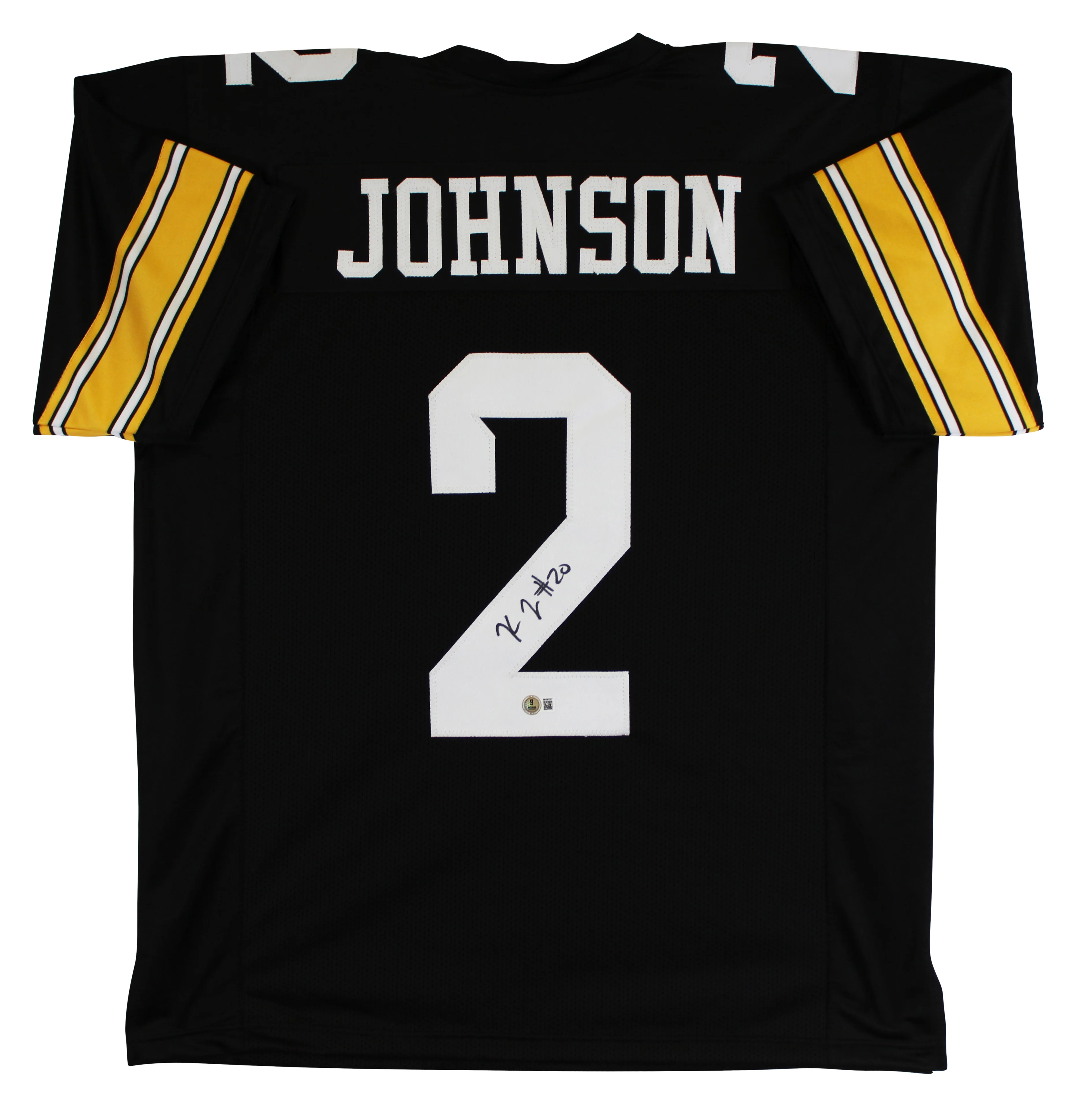 Iowa Kaleb Johnson Authentic Signed Black Pro Style Jersey BAS Witnessed - Image 2