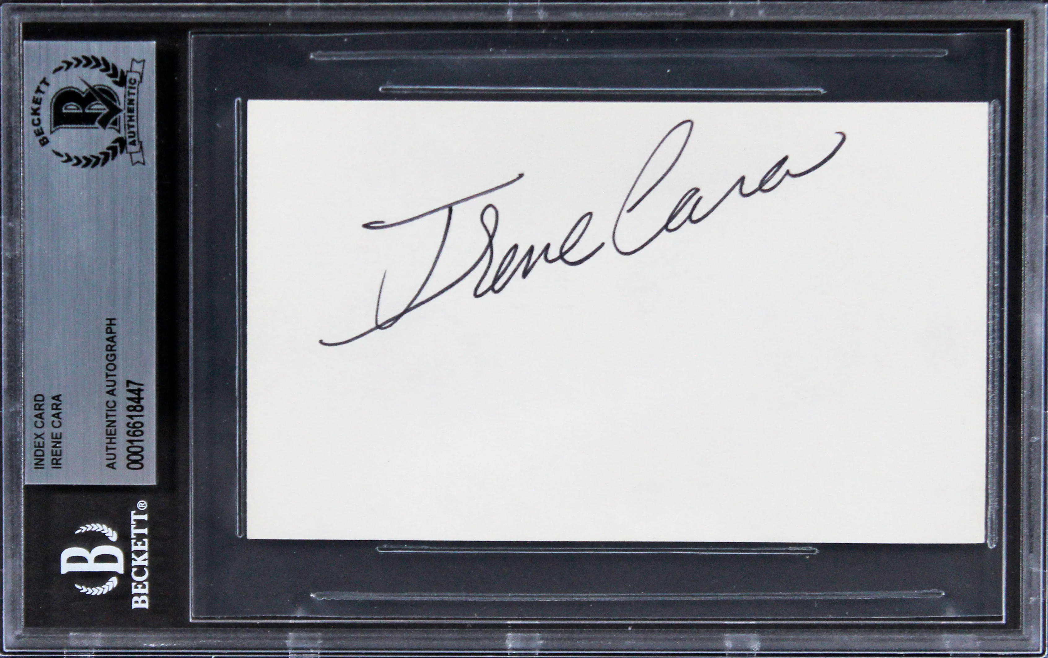 Irene Cara Fame Authentic Signed 3x5 Index Card Autographed BAS Slabbed 1 - Image 2