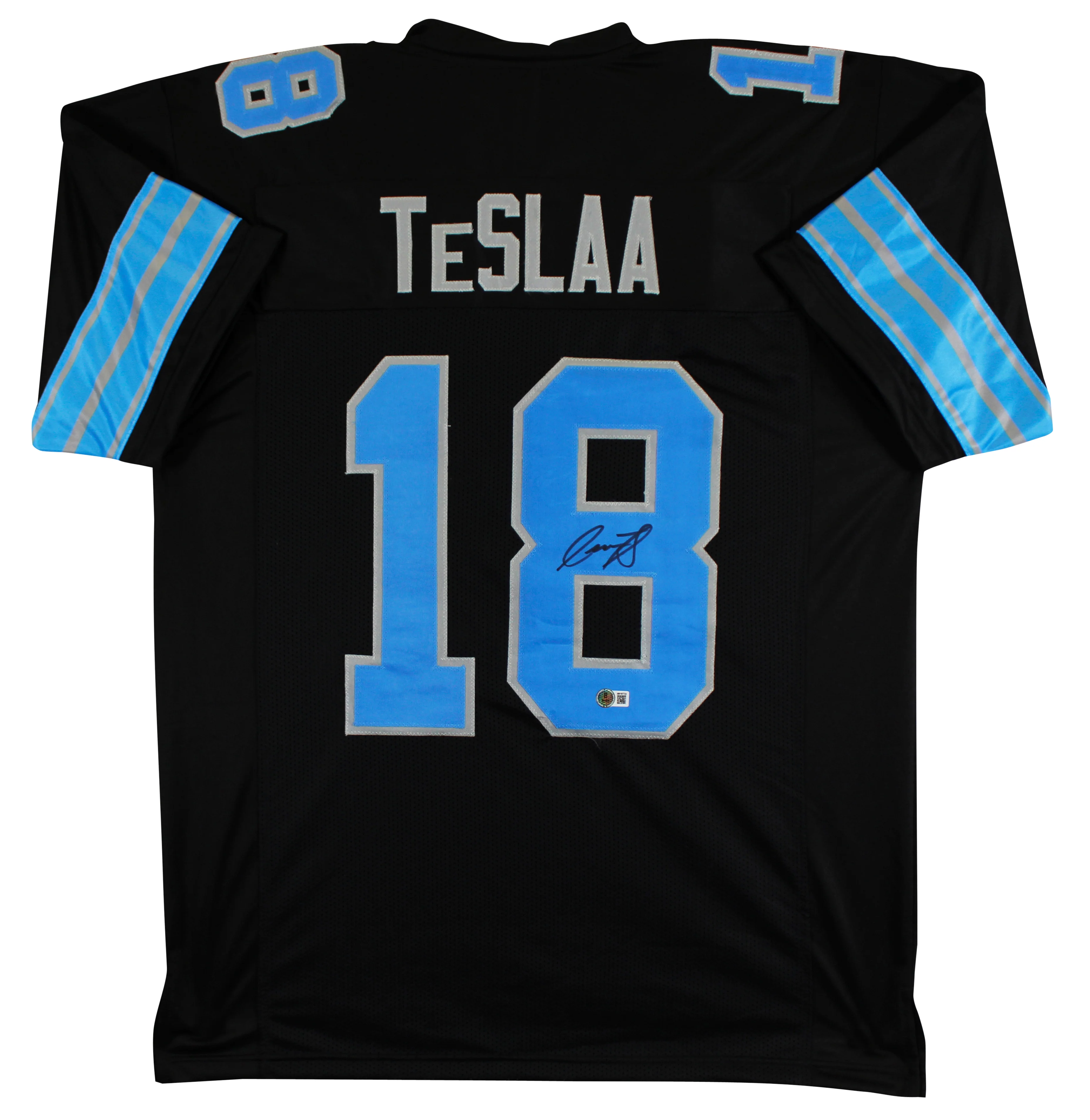 Isaac TeSlaa Authentic Signed Black Pro Style Jersey Autographed BAS Witnessed - Image 2