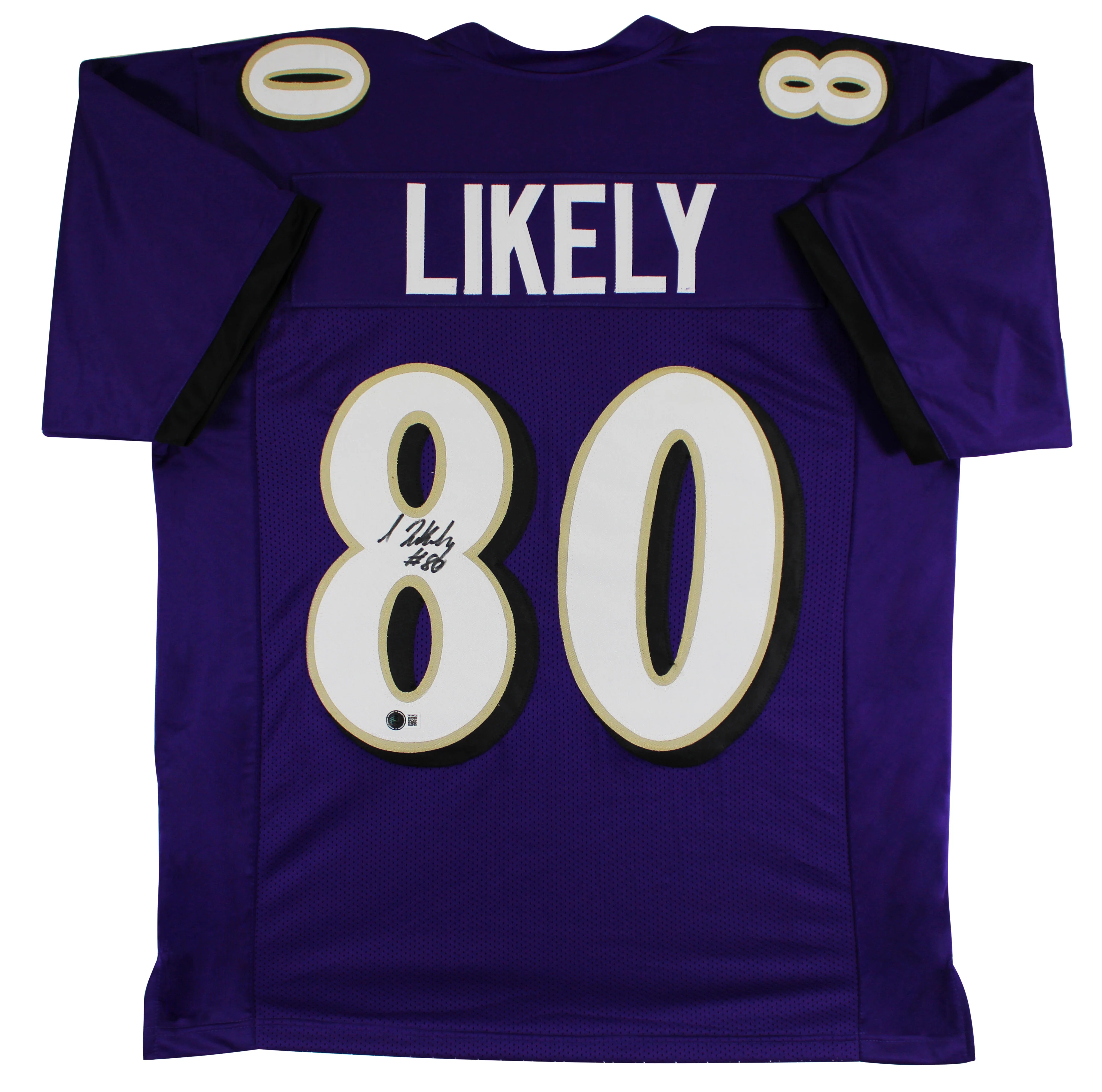 Isaiah Likely Authentic Signed Purple Pro Style Jersey Autographed BAS Witnessed - Image 2
