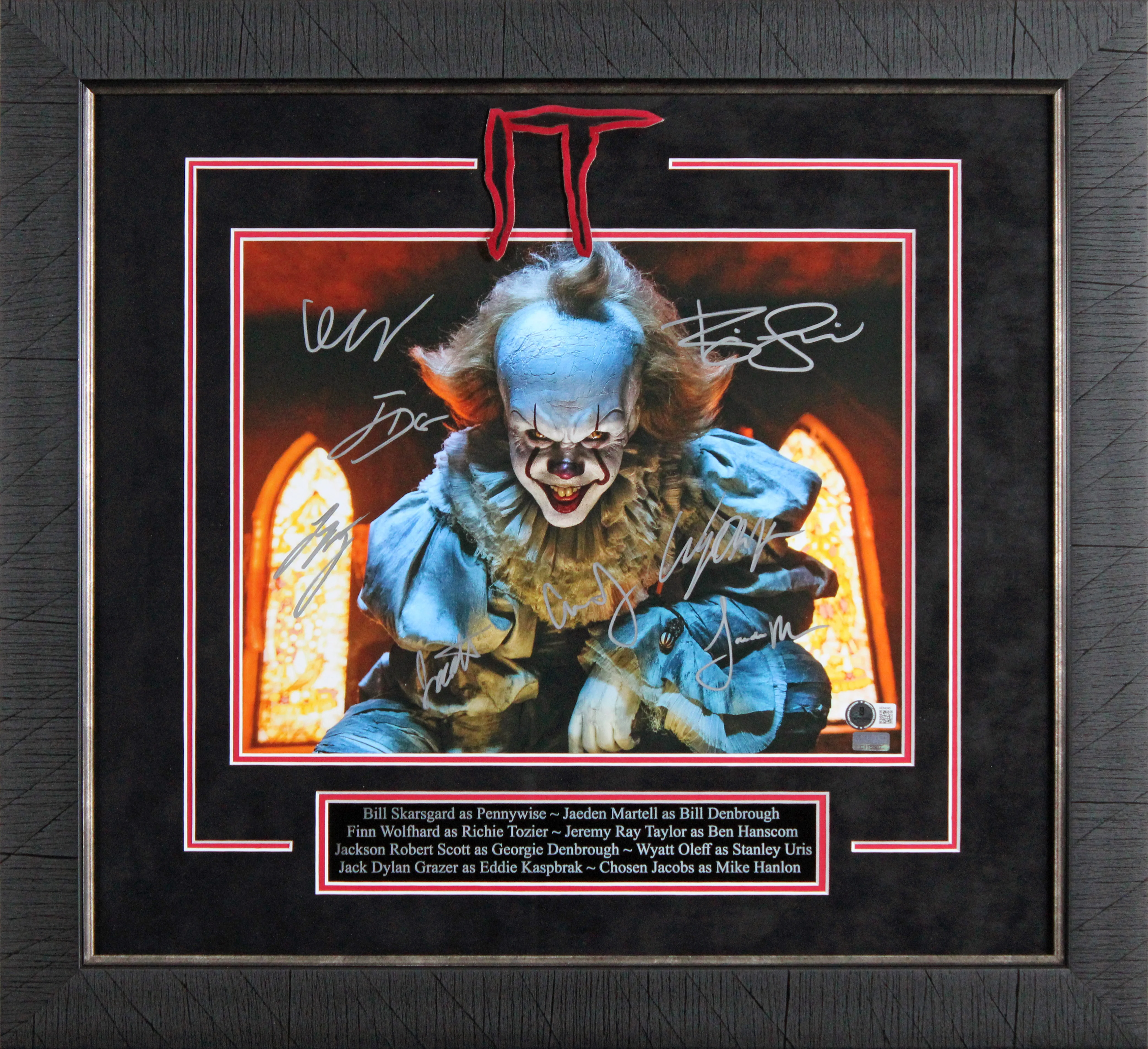 It (8) Skarsgard, Wolfhard, Martell, +5 Signed 11x14 Framed Photo BAS LOA - Image 2