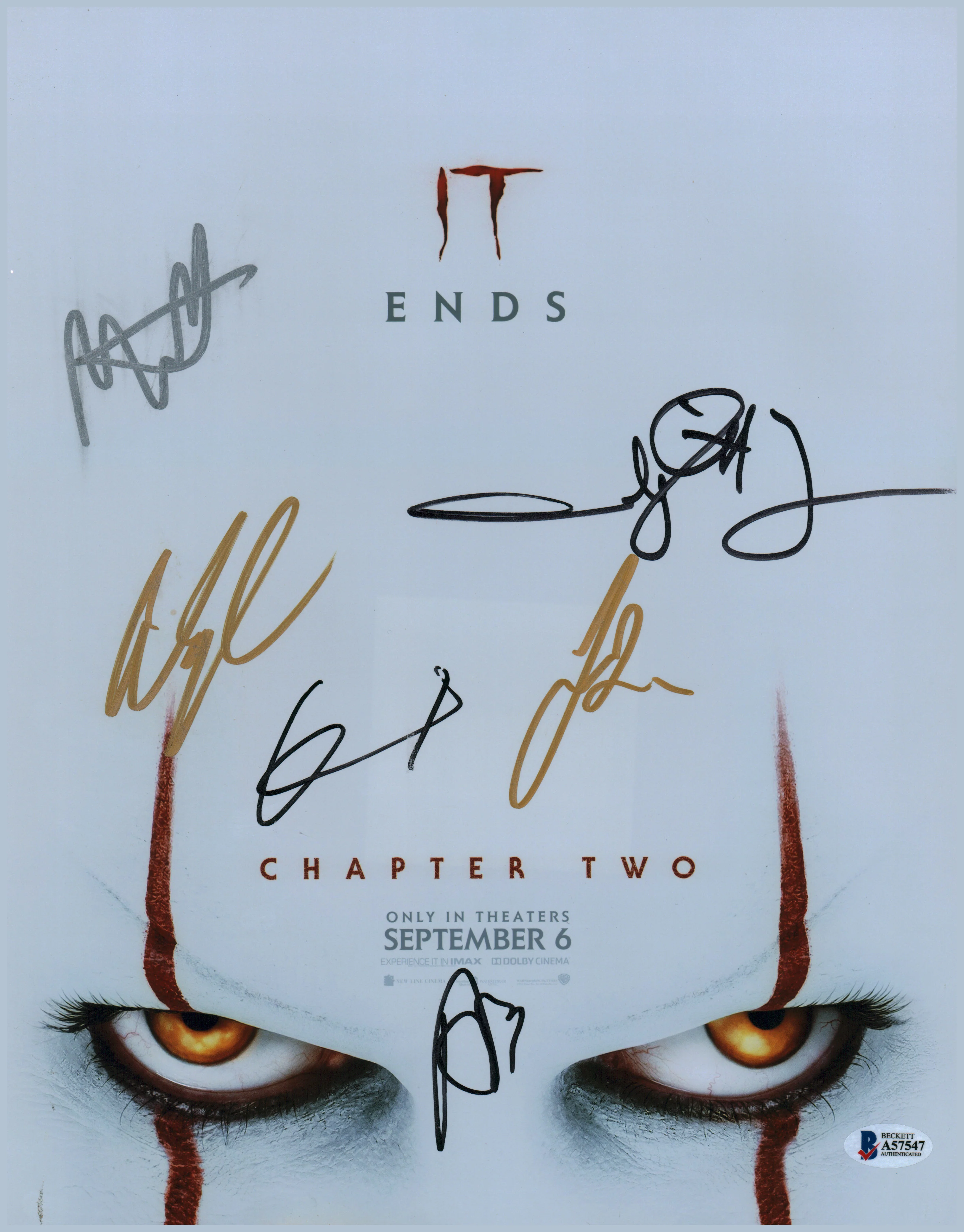 IT Chapter 2 (5) Bean, Grant, Taylor, Hamilton & Signed 11x14 Photo BAS #A57547 - Image 2