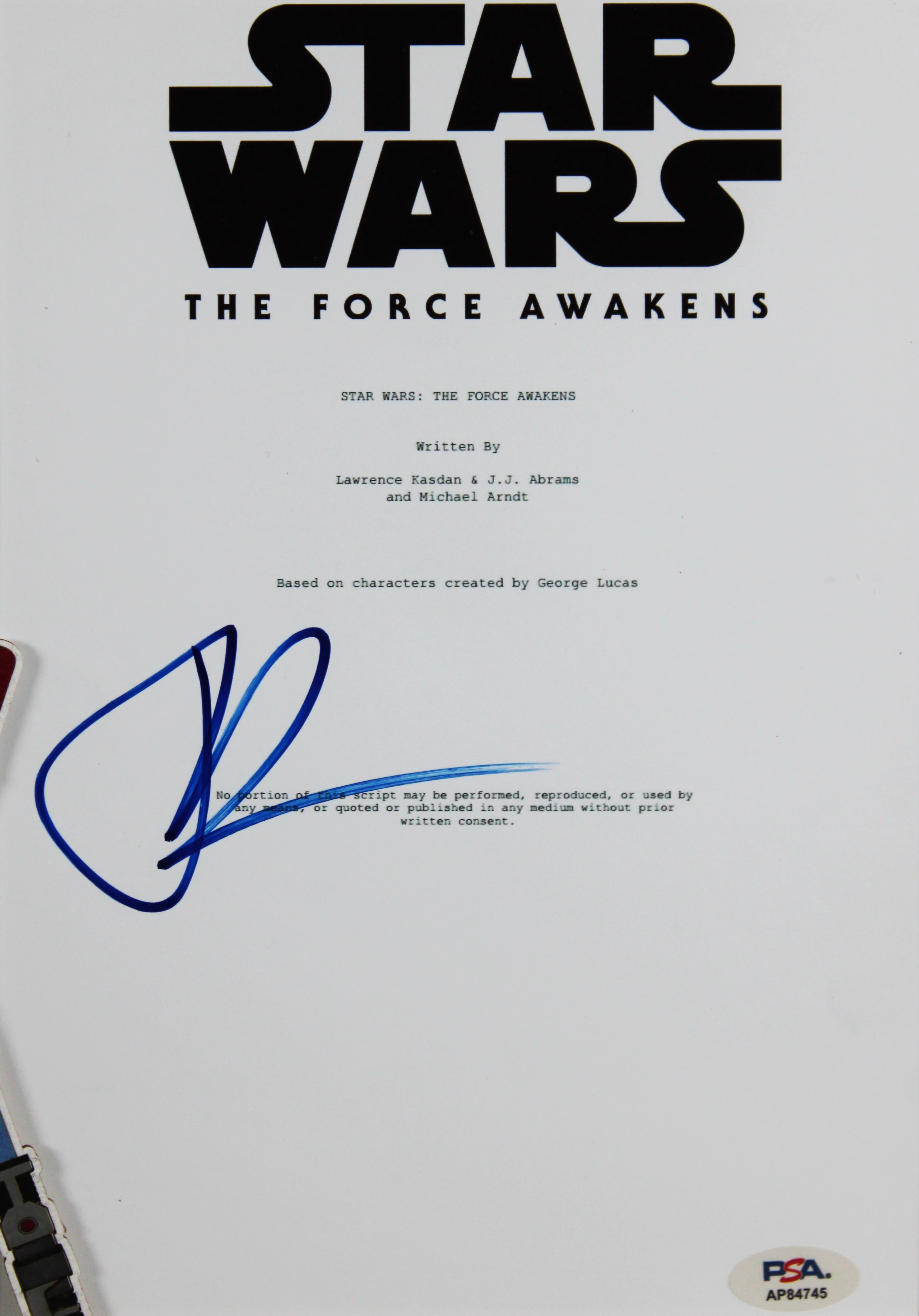 J.J. Abrams Signed & Framed Star Wars The Force Awakens Script Cover Photo PSA - Image 3