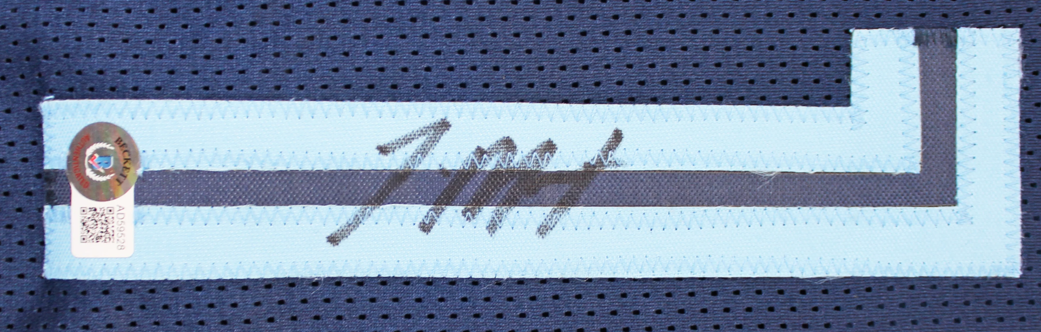 Ja Morant Authentic Signed Navy Pro Style Framed Jersey w/ Blue Numbers BAS - Image 3