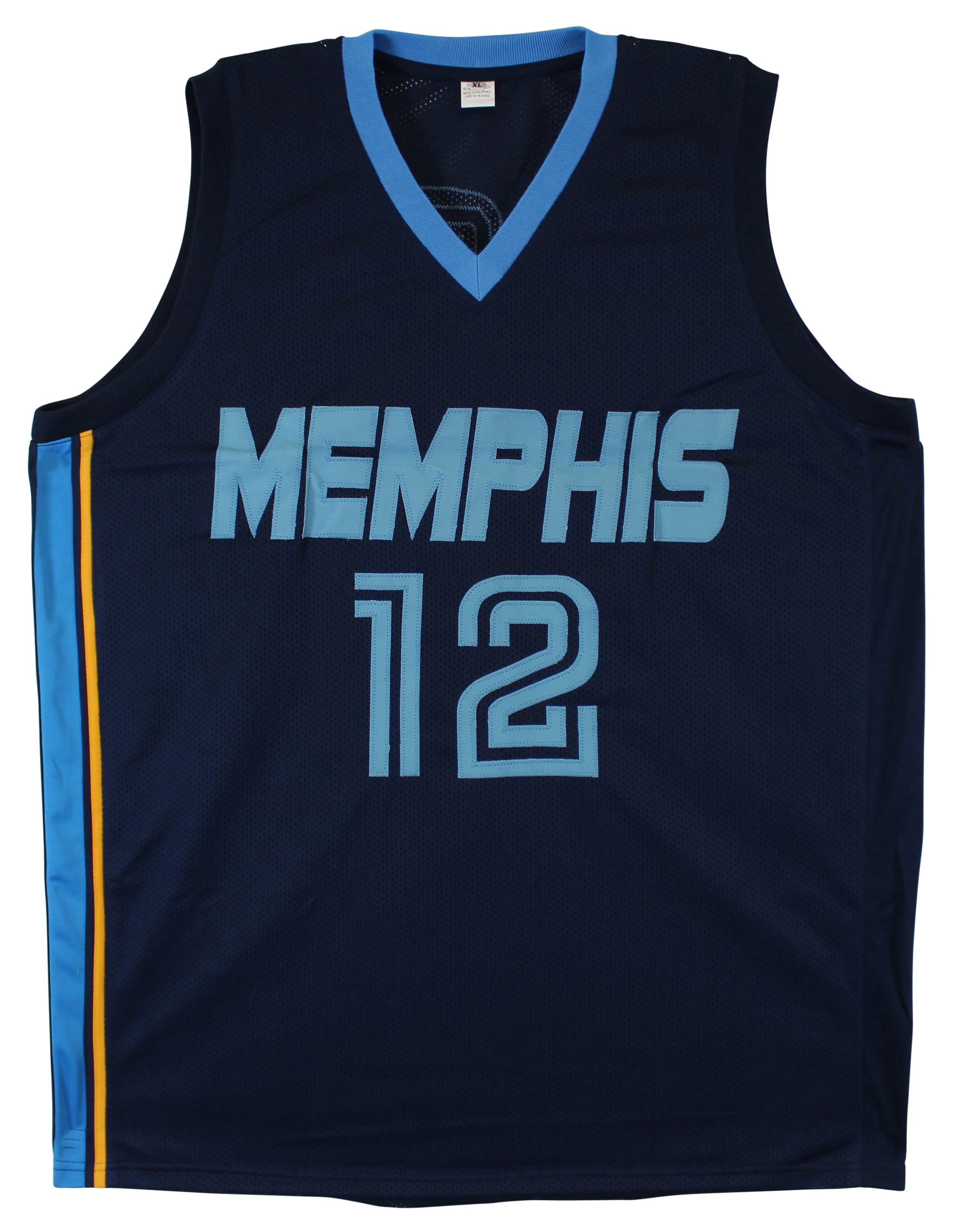 Ja Morant Authentic Signed Navy Pro Style Jersey w/ Blue Numbers Autographed BAS - Image 4