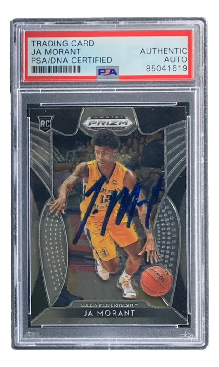 Ja Morant Signed 2019 Panini Prizm #65 Grizzlies Rookie Card PSA/DNA - Image 3