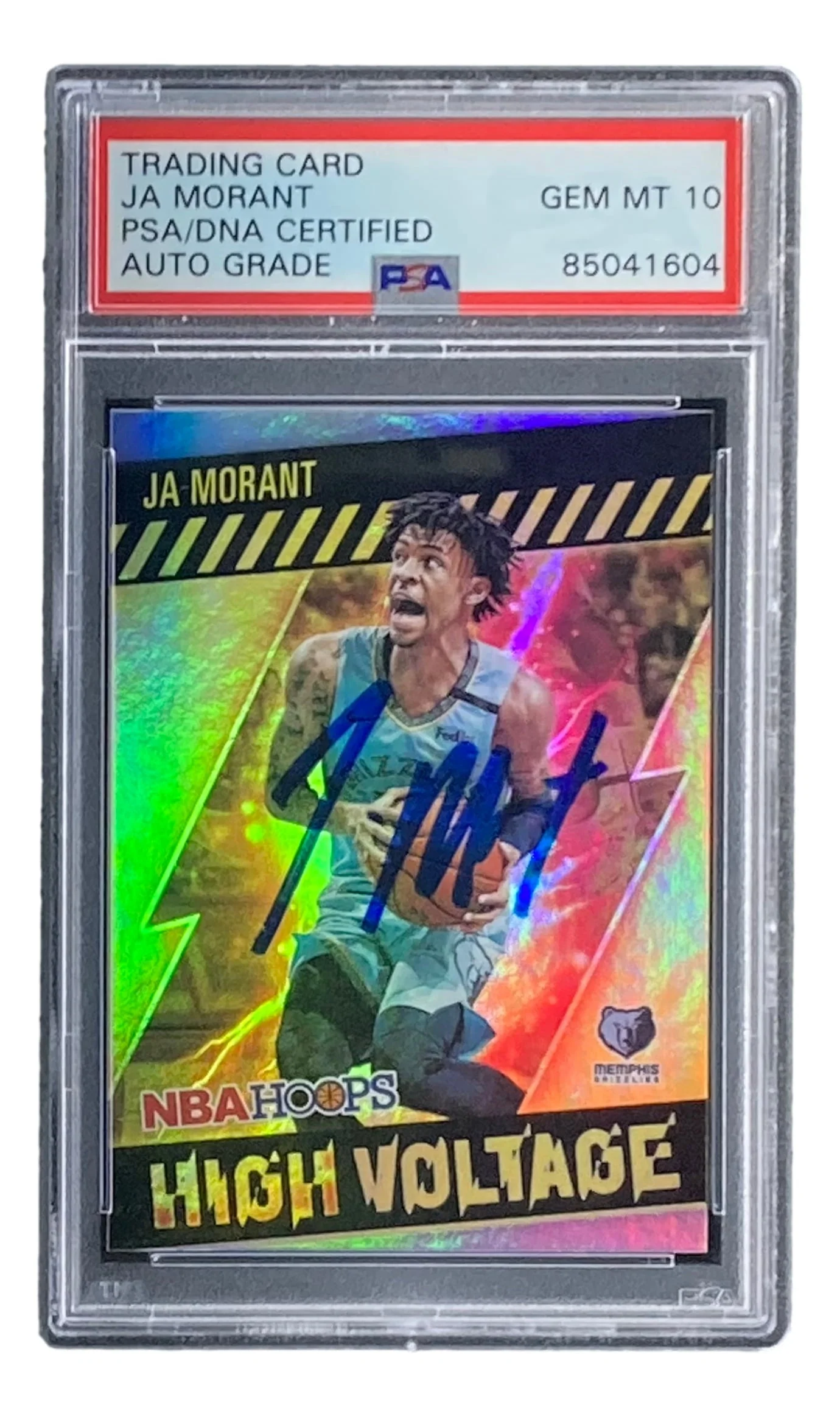 Ja Morant Signed 2020-21 Panini Hoops #5 Grizzlies Trading Card PSA/DNA Gem MT 10 - Image 3