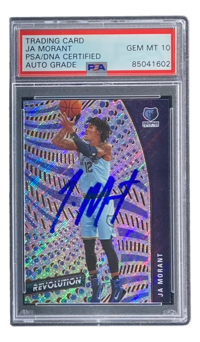 Ja Morant Signed 2021 Panini Revolution #83 Grizzlies Trading Card PSA/DNA Gem MT 10