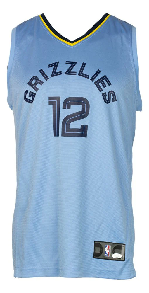 Ja Morant Signed Blue Fanatics Memphis Grizzlies Basketball Jersey JSA - Image 4